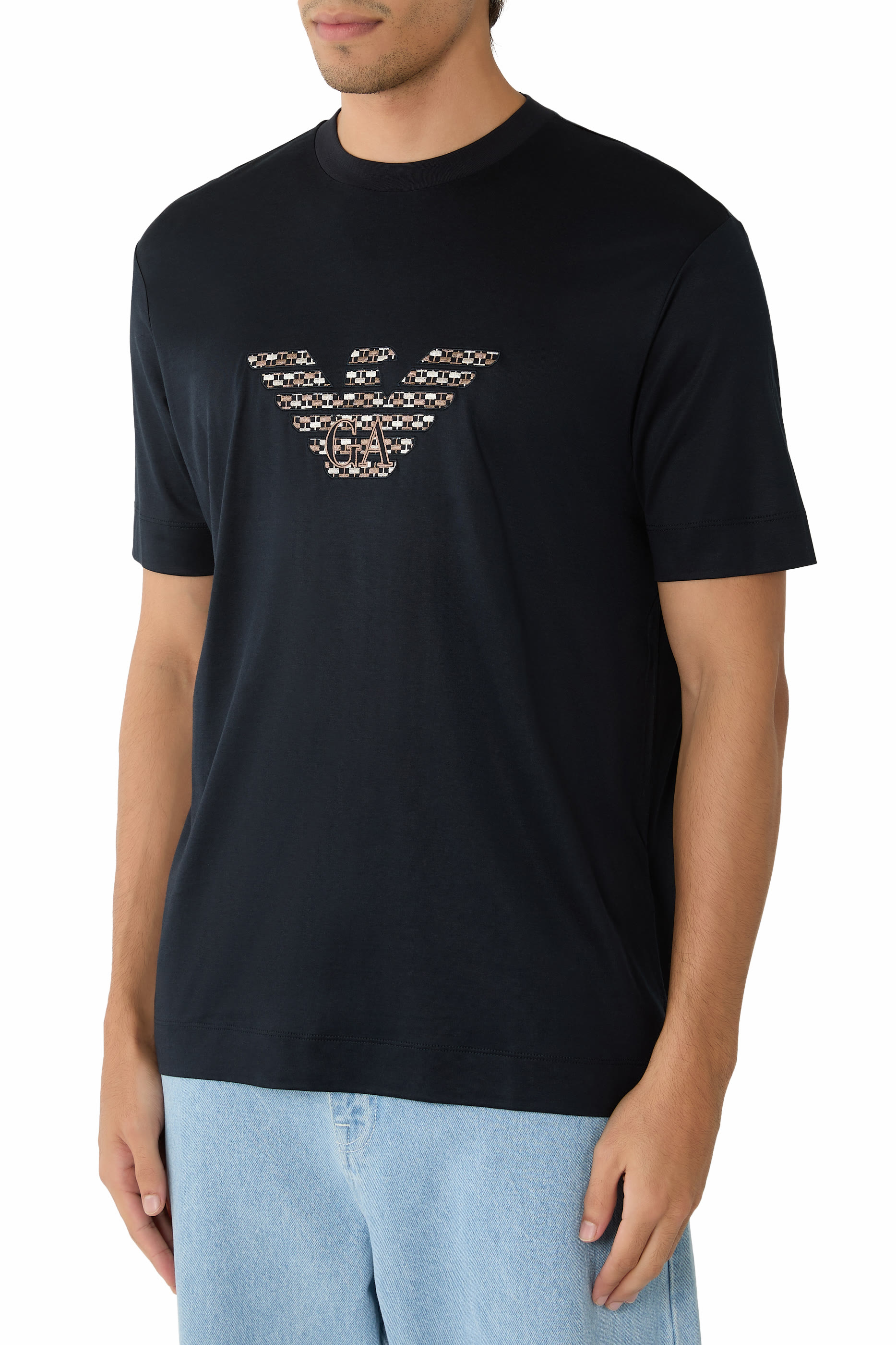 تيشيرت ايه اس في مزيج لايوسيل وجيرسيه