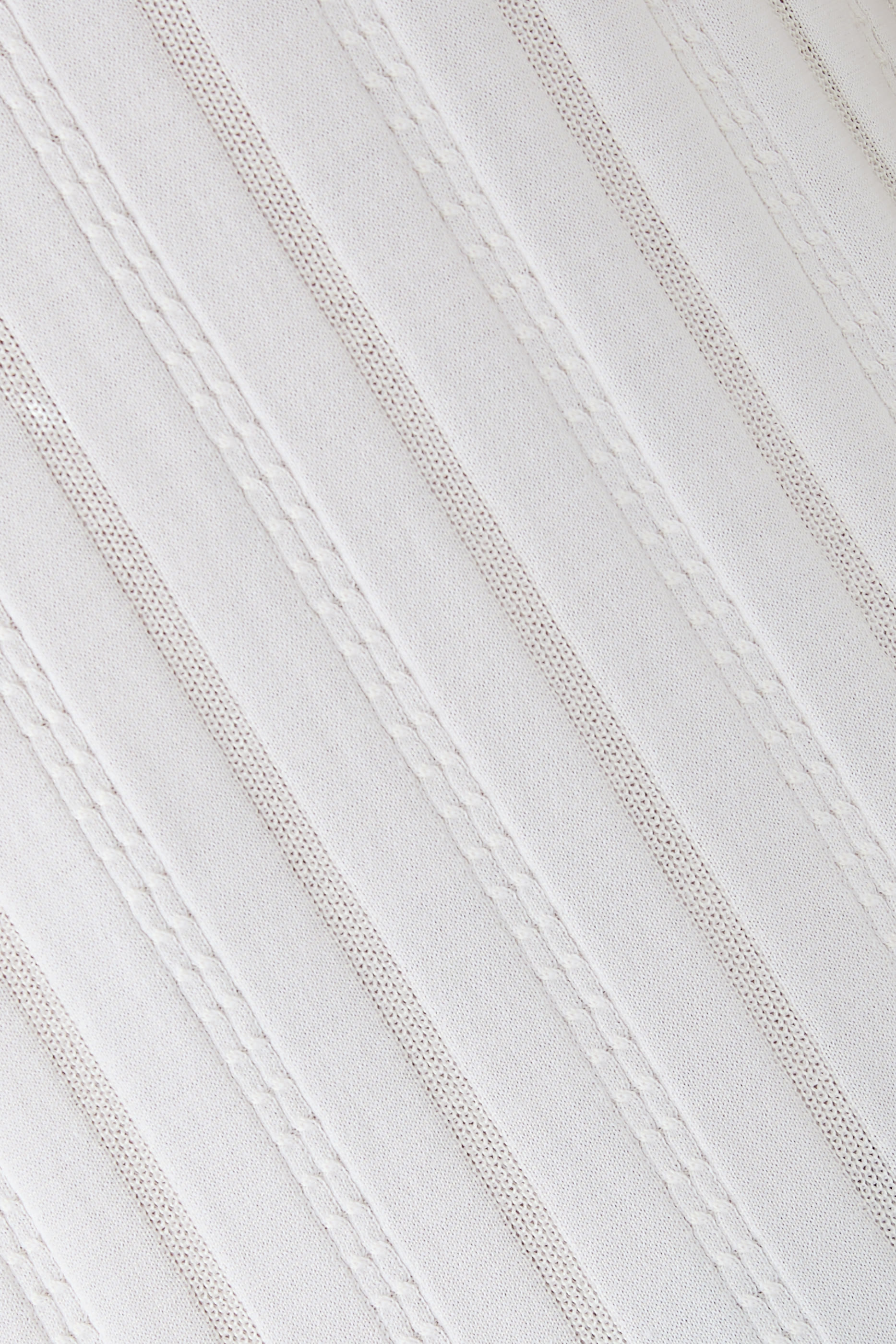 قميص بولو منسوج بتصميم كابل في الأمام قطن وحرير