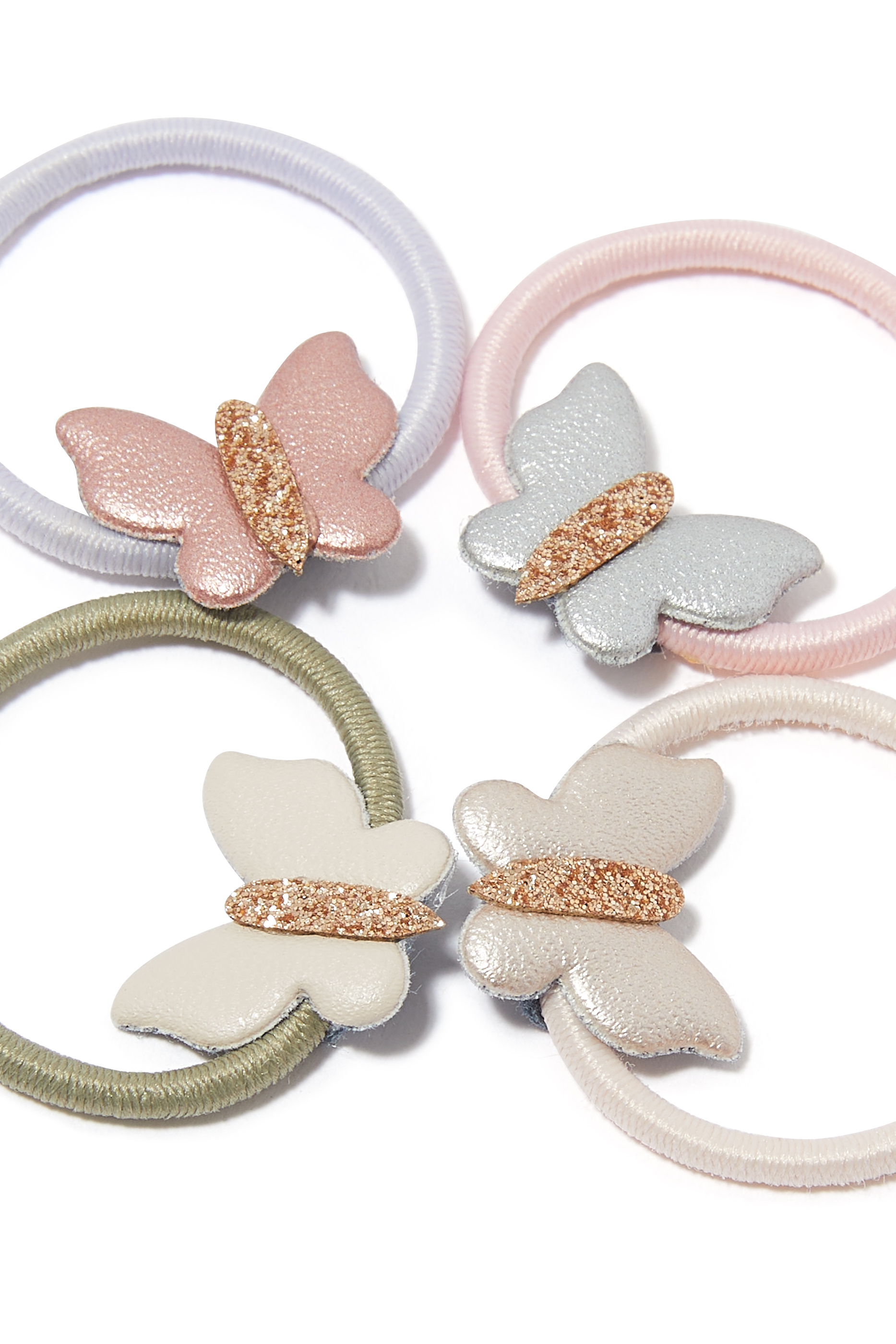 طقم ربطات شعر صغيرة على شكل فراشة بألوان الباستيل 8 قطع