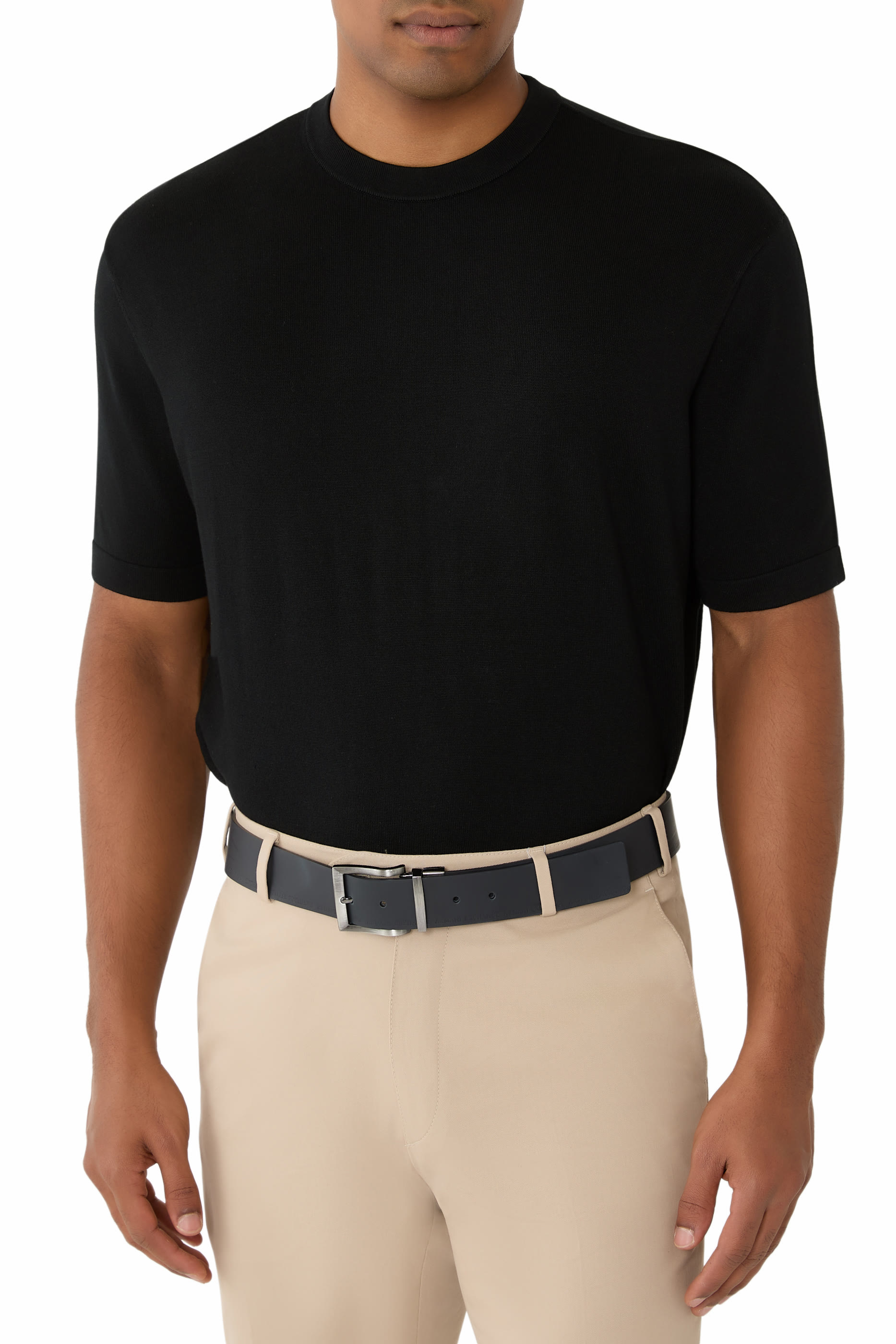 حزام مزين بشعار الماركة جلد