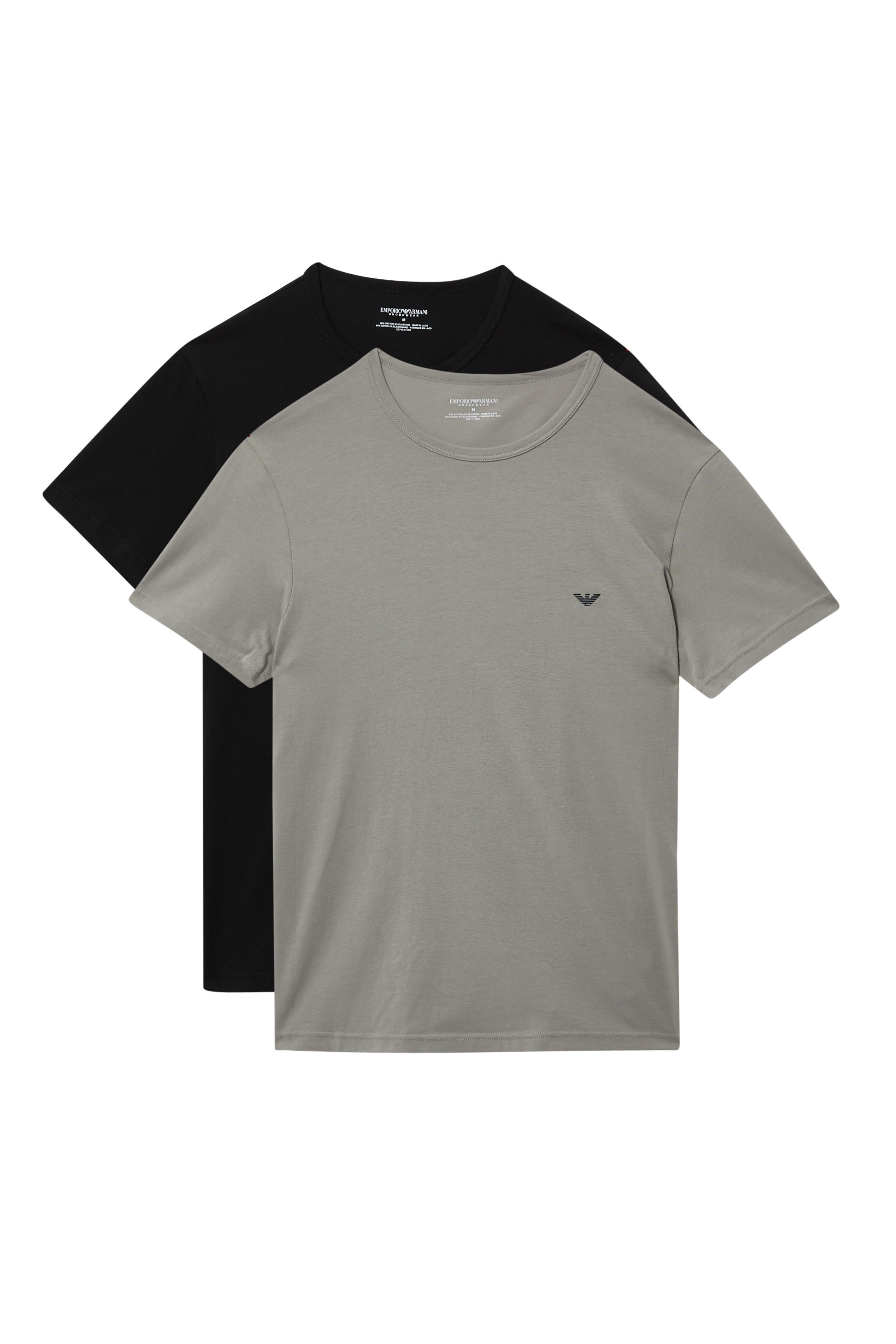 طقم تي شيرت بتطريز شعار الماركة، قطعتان