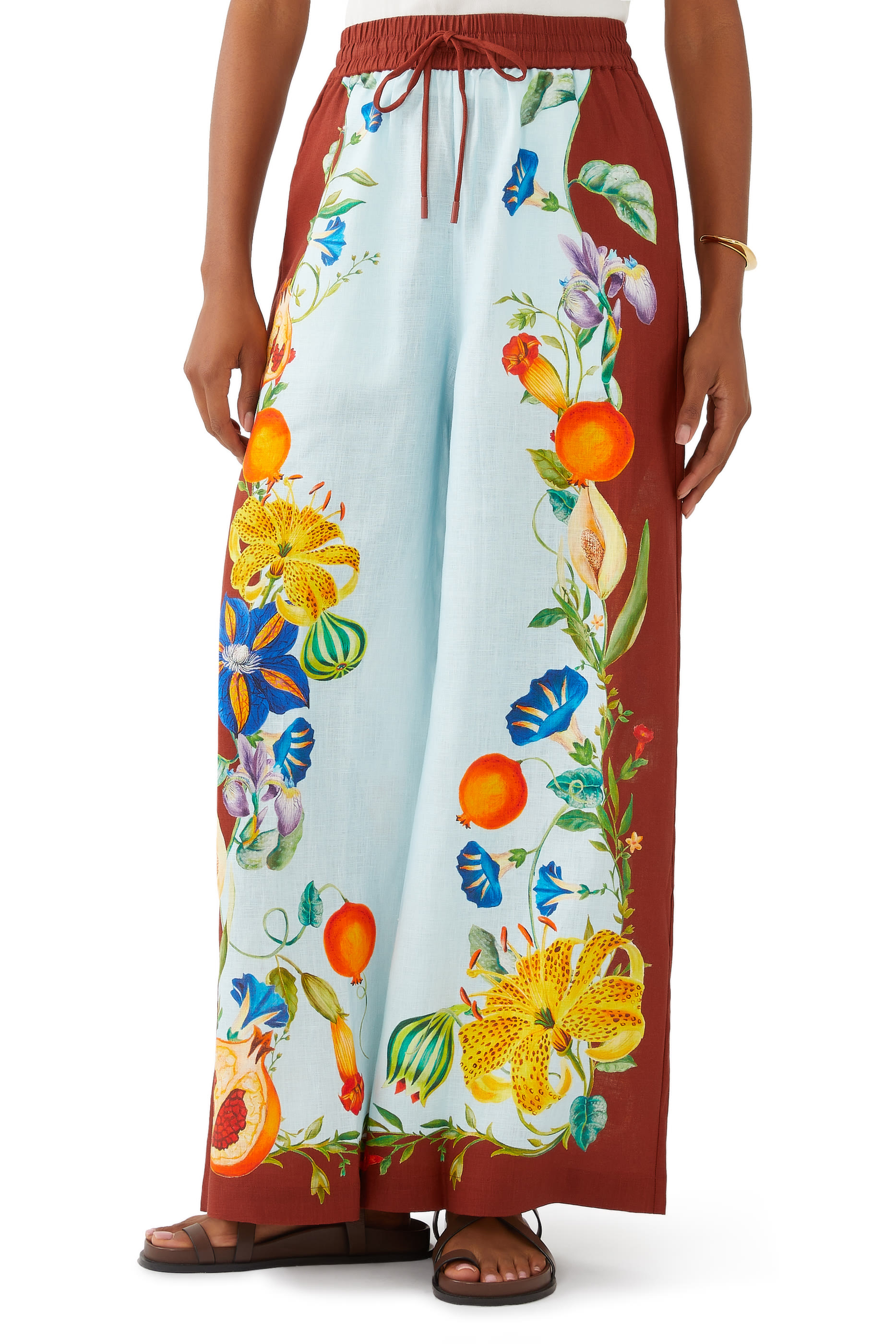 بنطال داهليا فلورال كتان