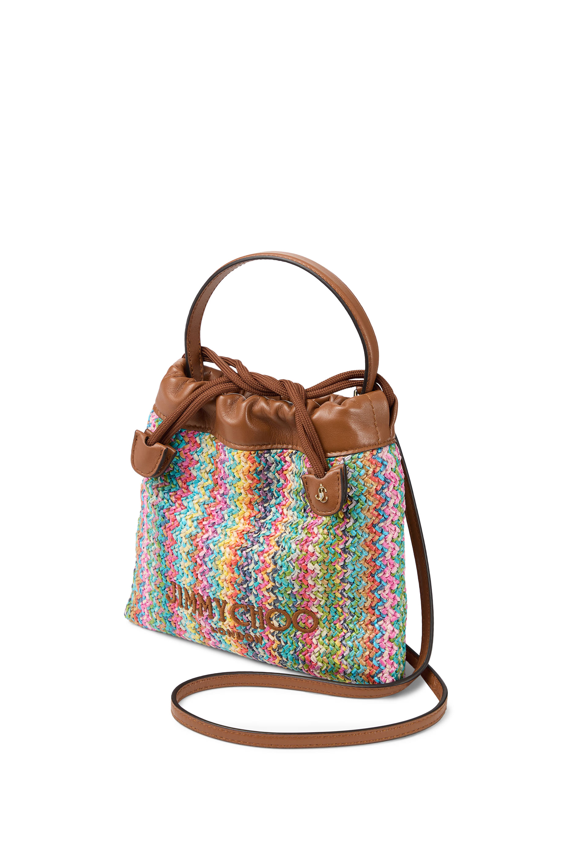 حقيبة صغيرة بخطوط متعرجة ورباط تضييق