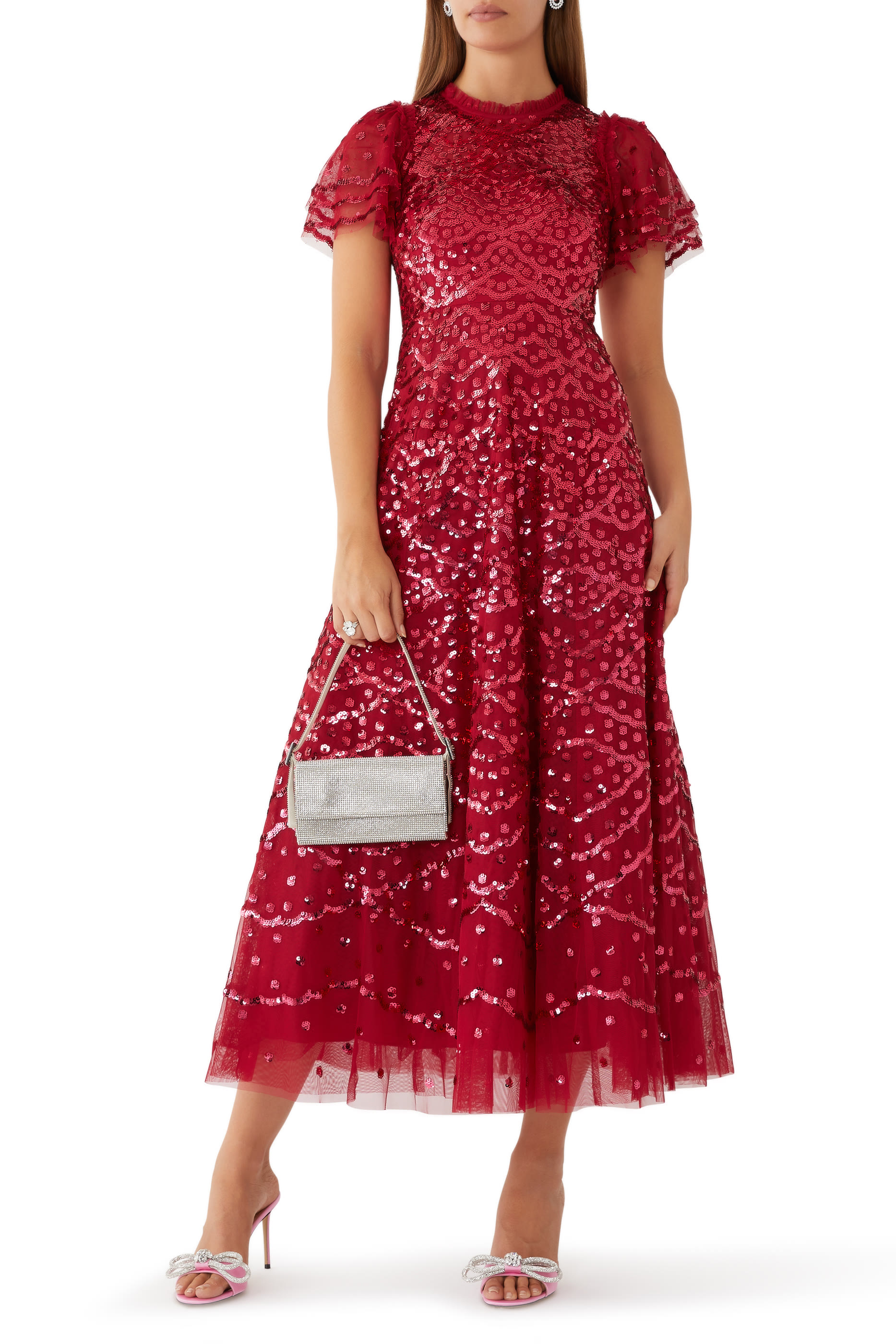 فستان سهرة ديكو دوت بطول الكاحل