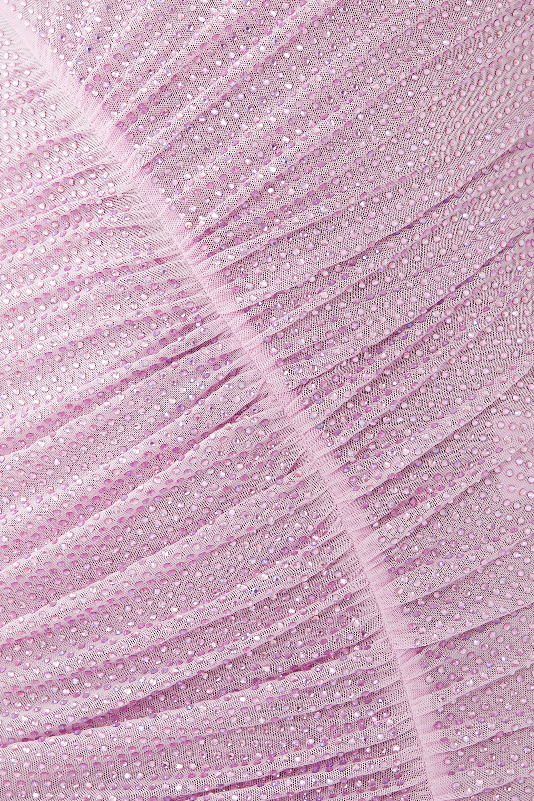 فستان طويل مرصع بأحجار الراين قماش شبكي