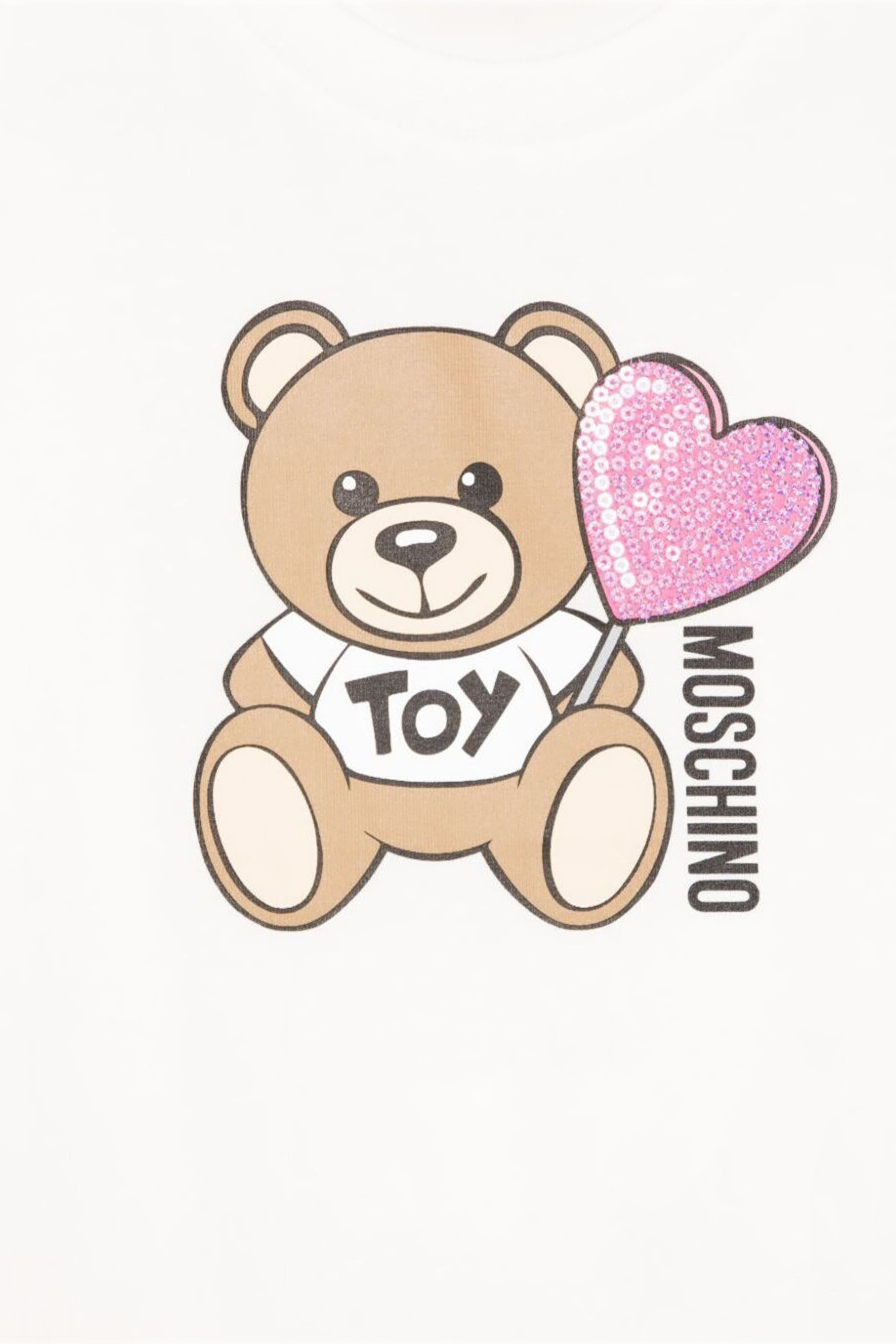 تيشيرت بنقشة شعار الماركة والدب تيدي للأطفال