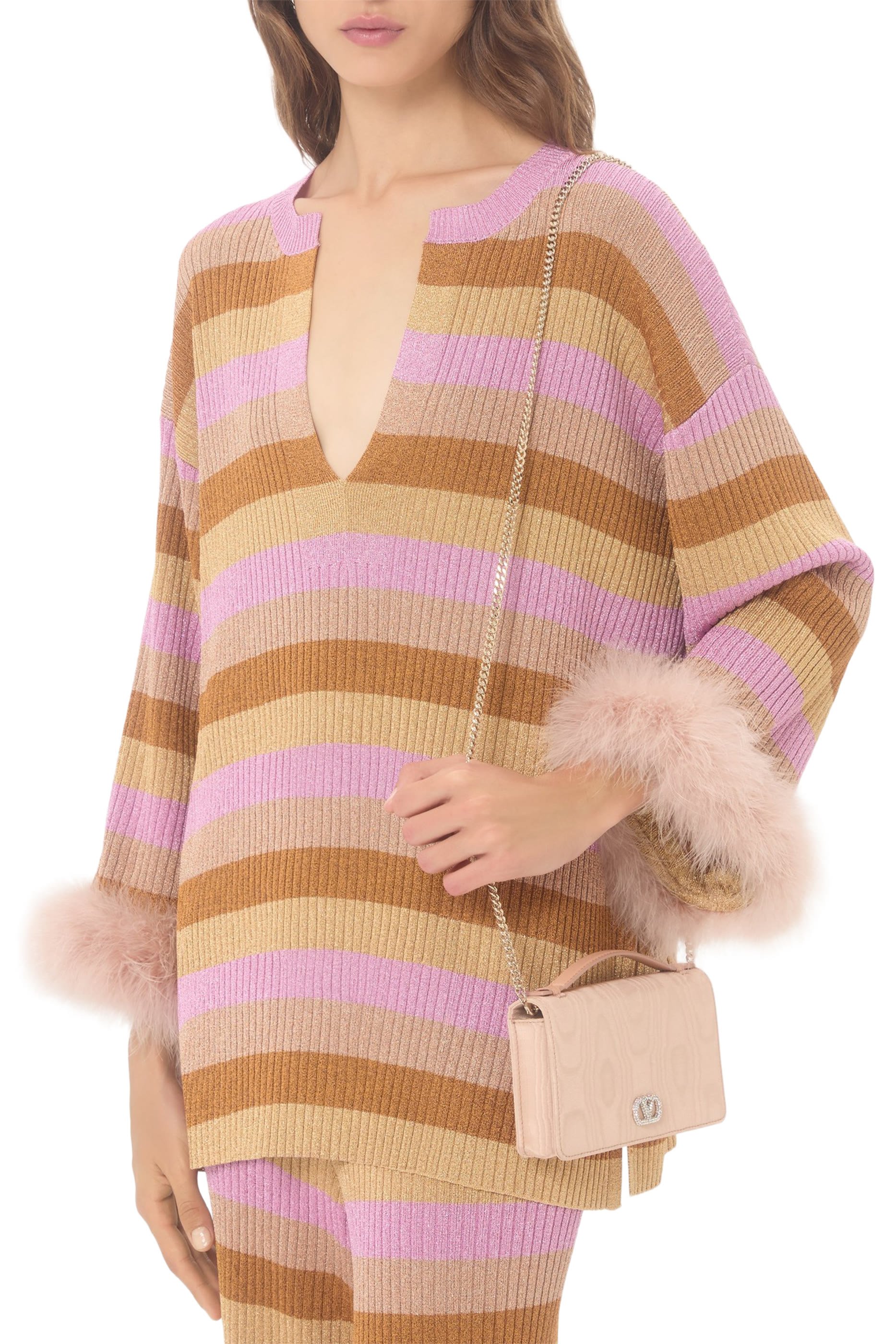 محفظة بحلية شعار الماركة وحمالة سلسلة