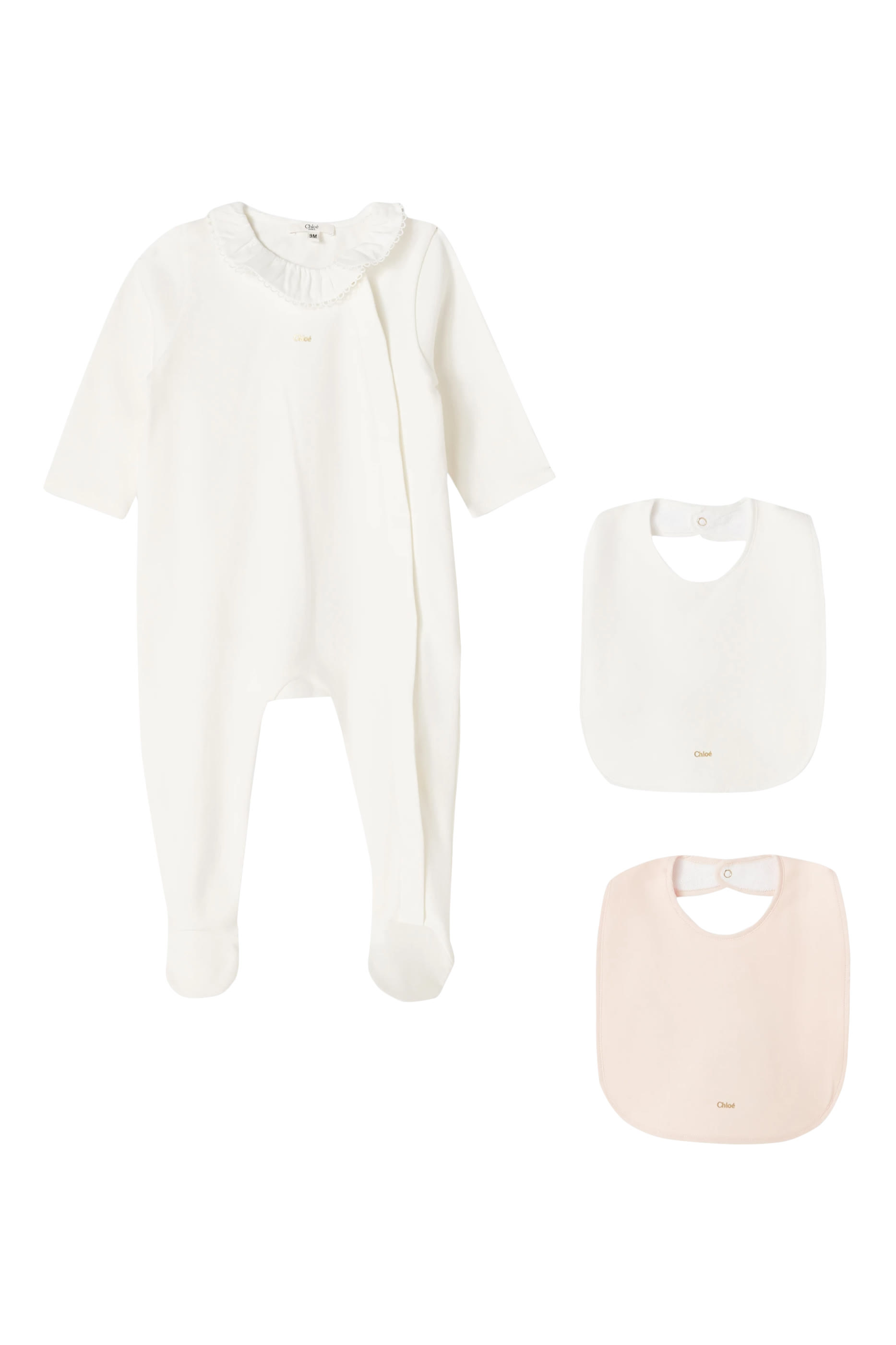 طقم هدية لباس قطعة واحدة ومريلة للأطفال