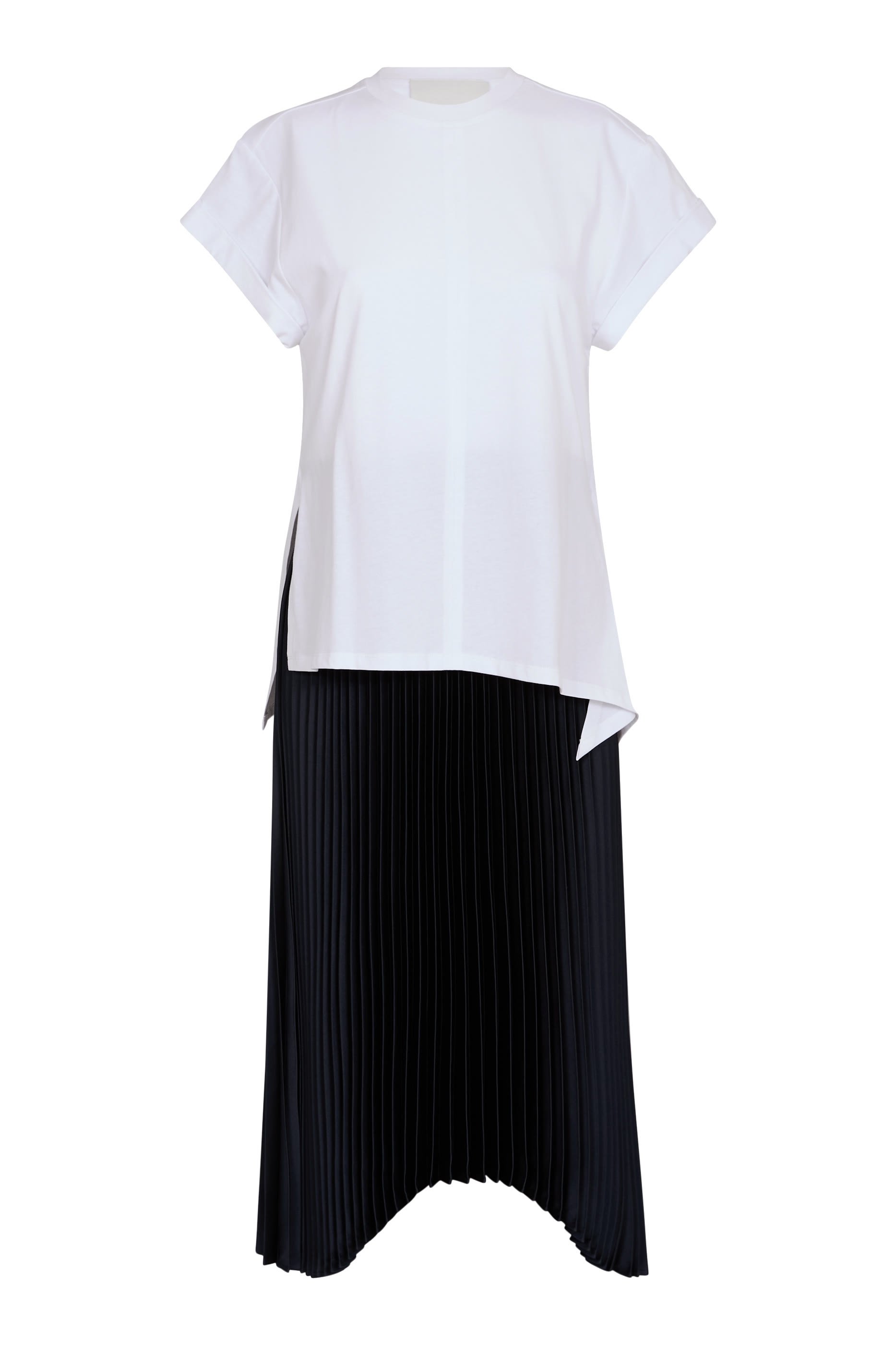  T-Shirt Combo Dress with Pleated Skirt 