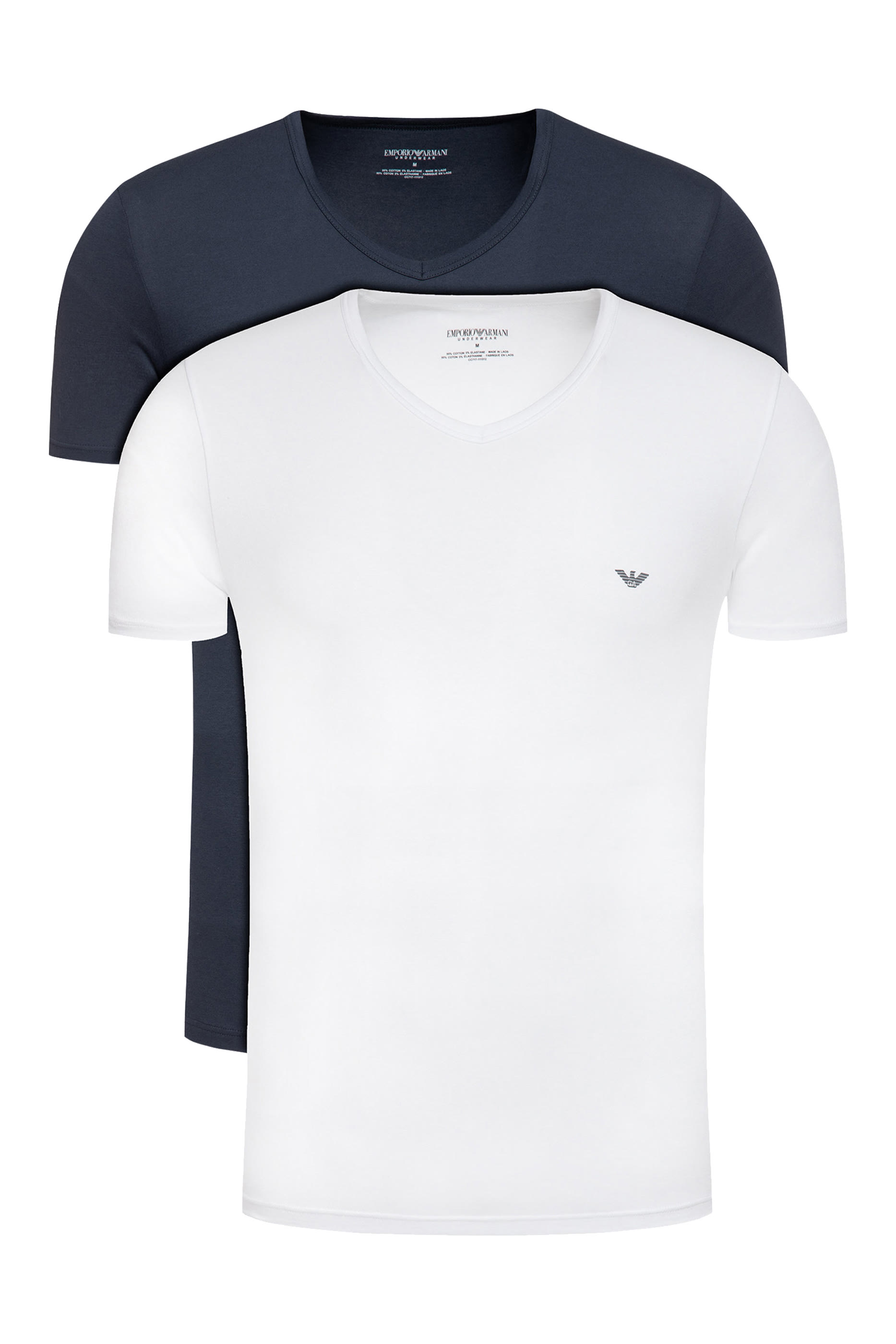 طقم تي شيرت قطن مطاطي بشعار الماركة صغير الحجم، قطعتان