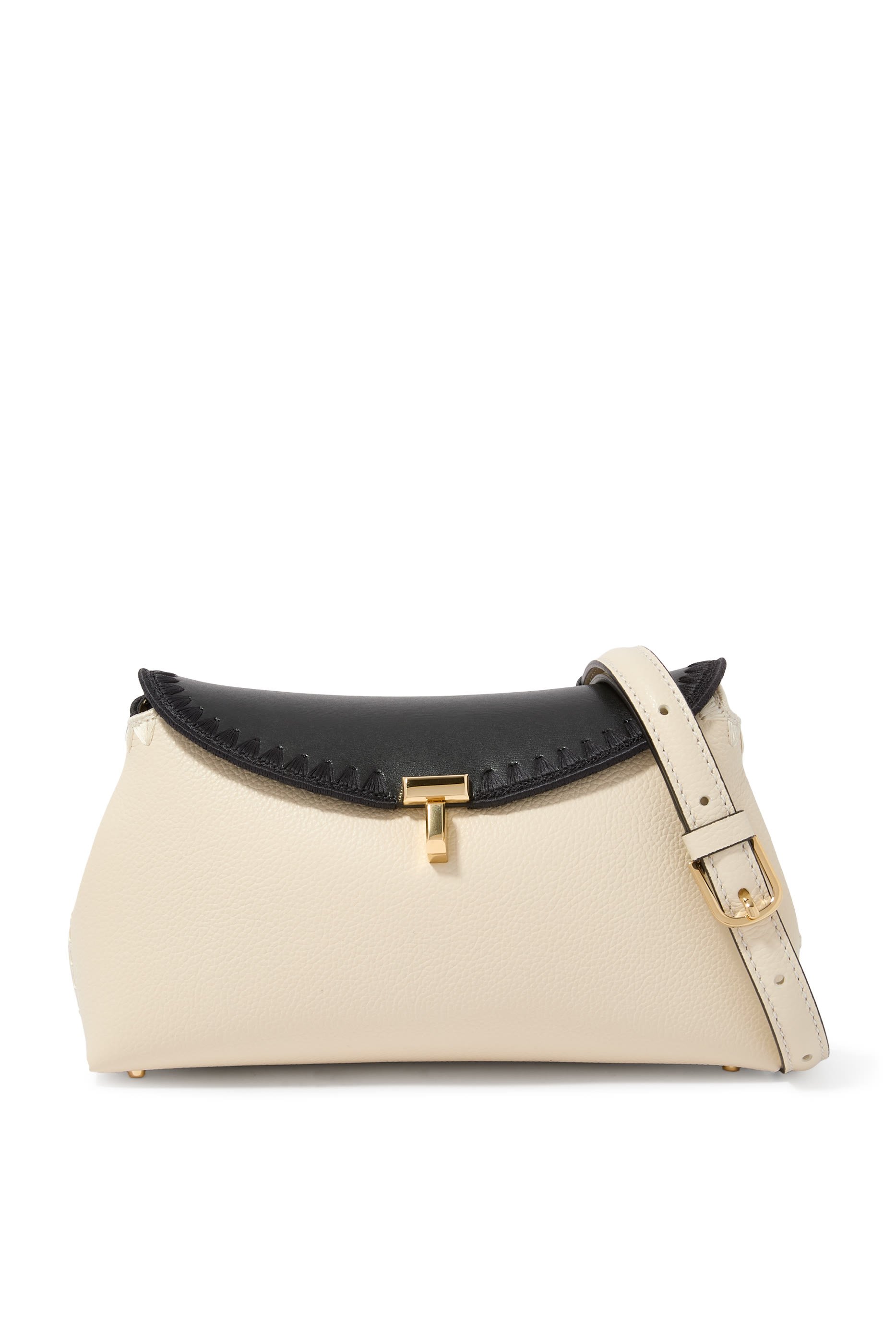 T-Lock Embroidered Leather Clutch 