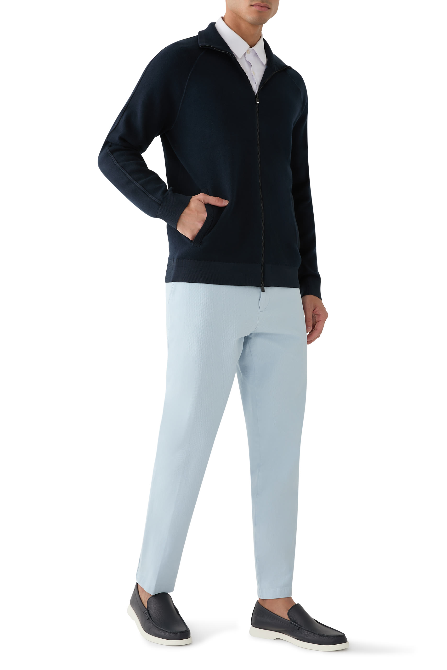 كارديجان بسحّاب قطن وصوف بكر