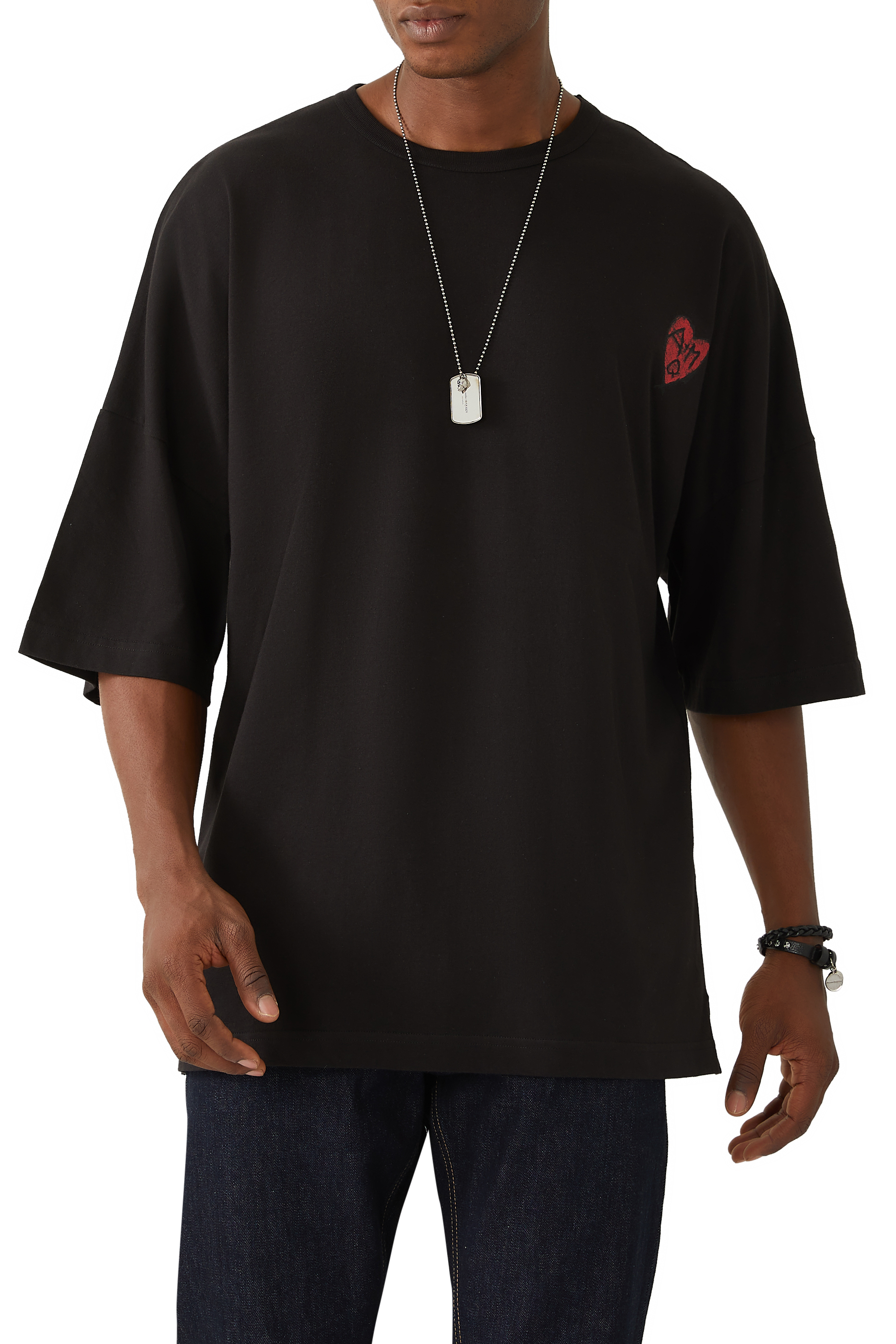 تيشيرت فضفاض بشعار AMQ