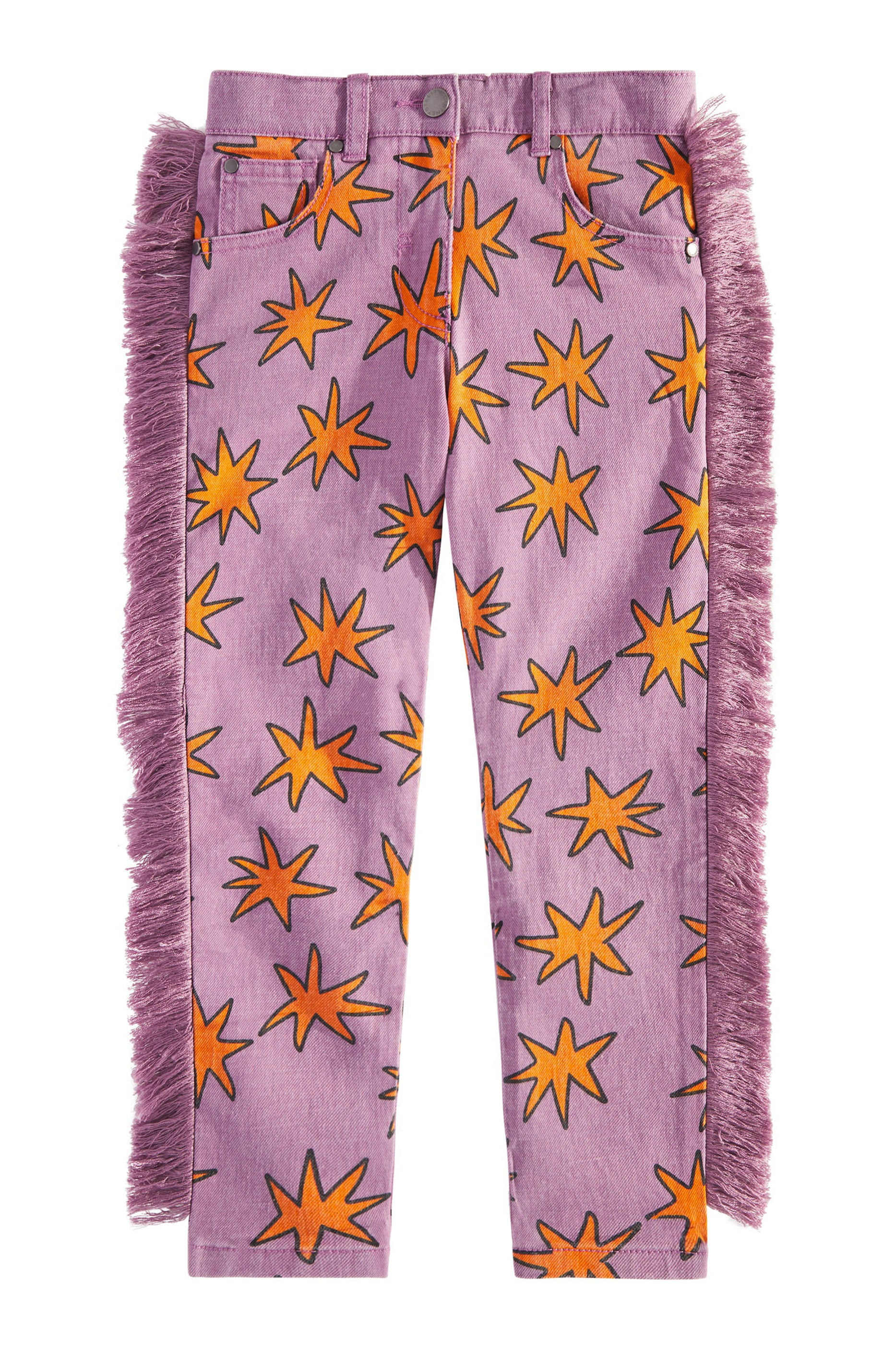 بنطال جينز بكشكش ونقشة نجوم للأطفال