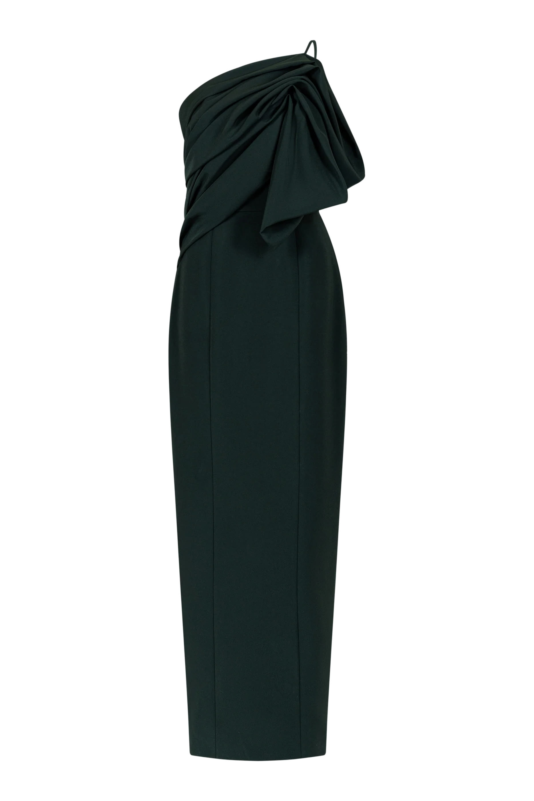 فستان سهرة بقصة ضيقة وصدرية بلا حمالات بكشكش