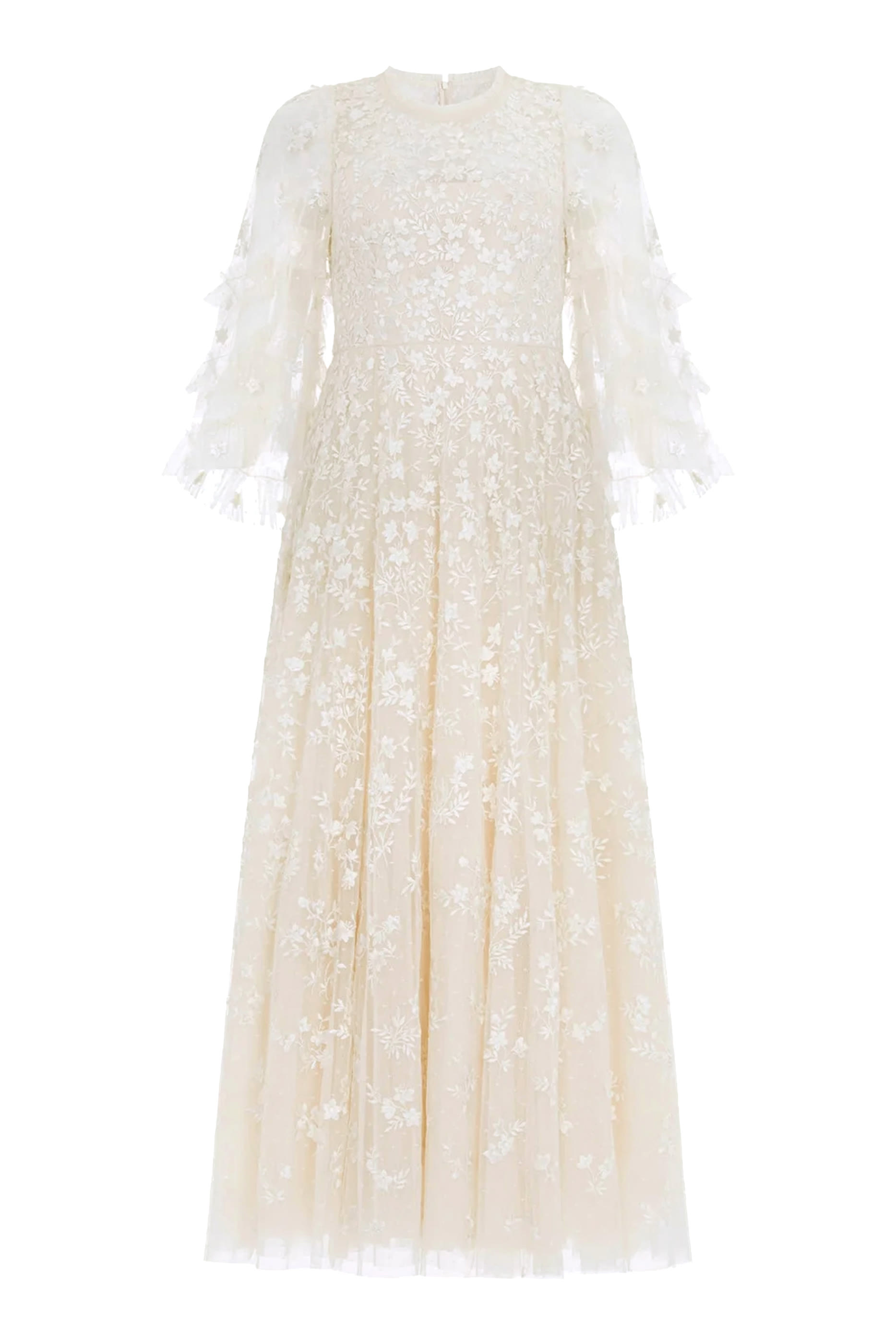 فستان سهرة إيفيريت بلوم بياقة مستديرة متوسط الطول