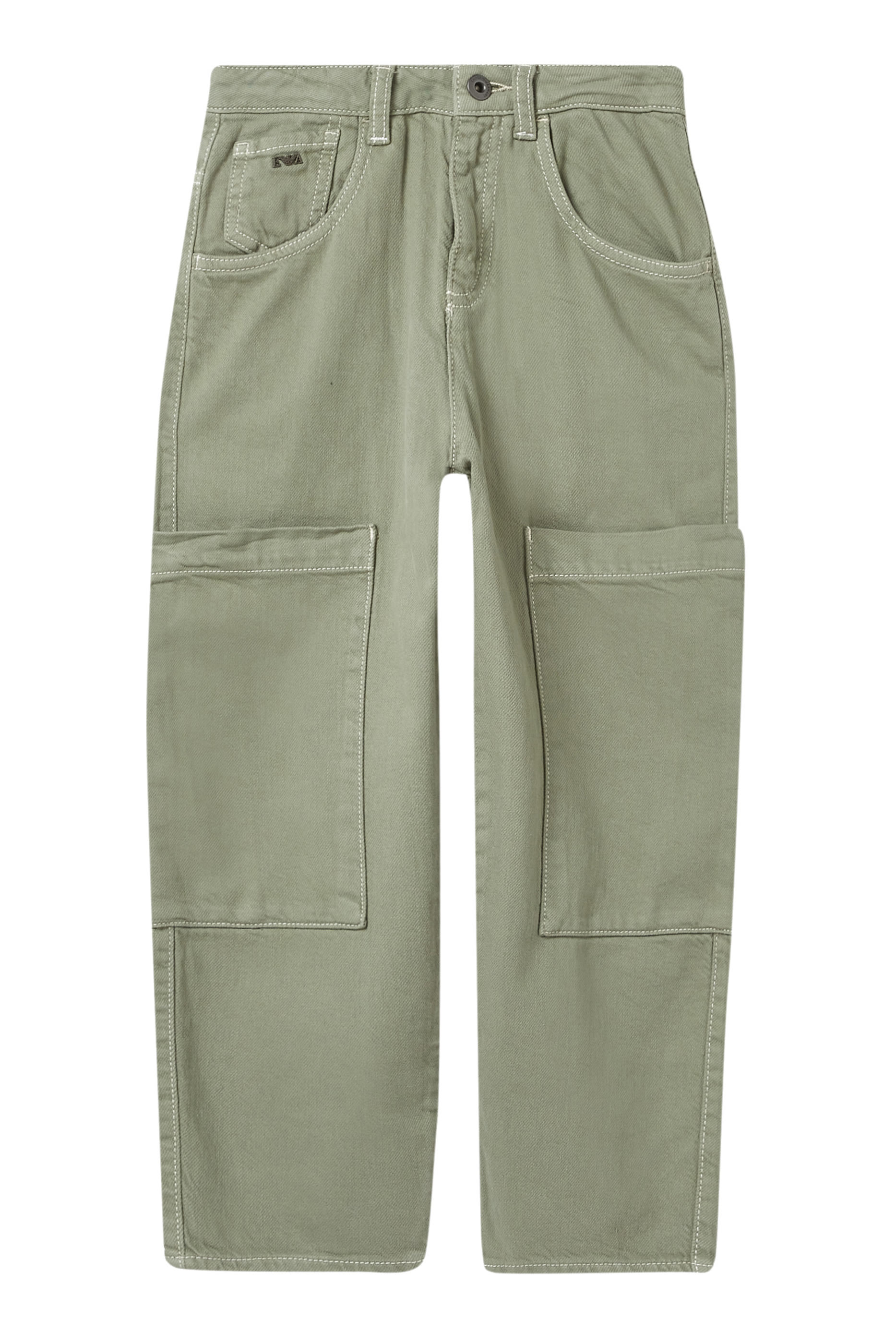 بنطال كارجو دنيم للأطفال بقصة ساق مستقيمة