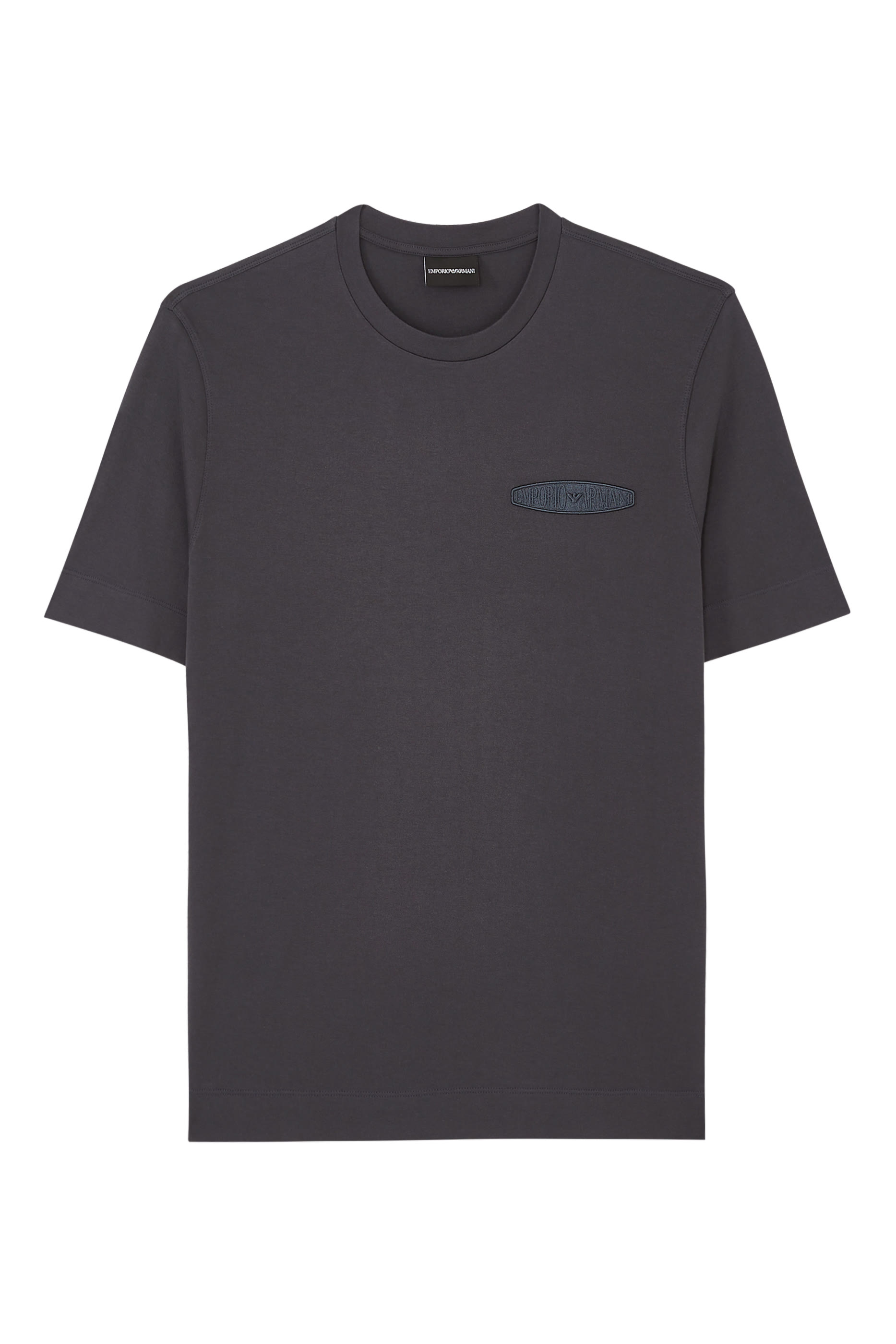 تيشيرت مطرز بحروف شعار الماركة مايكرو قطن