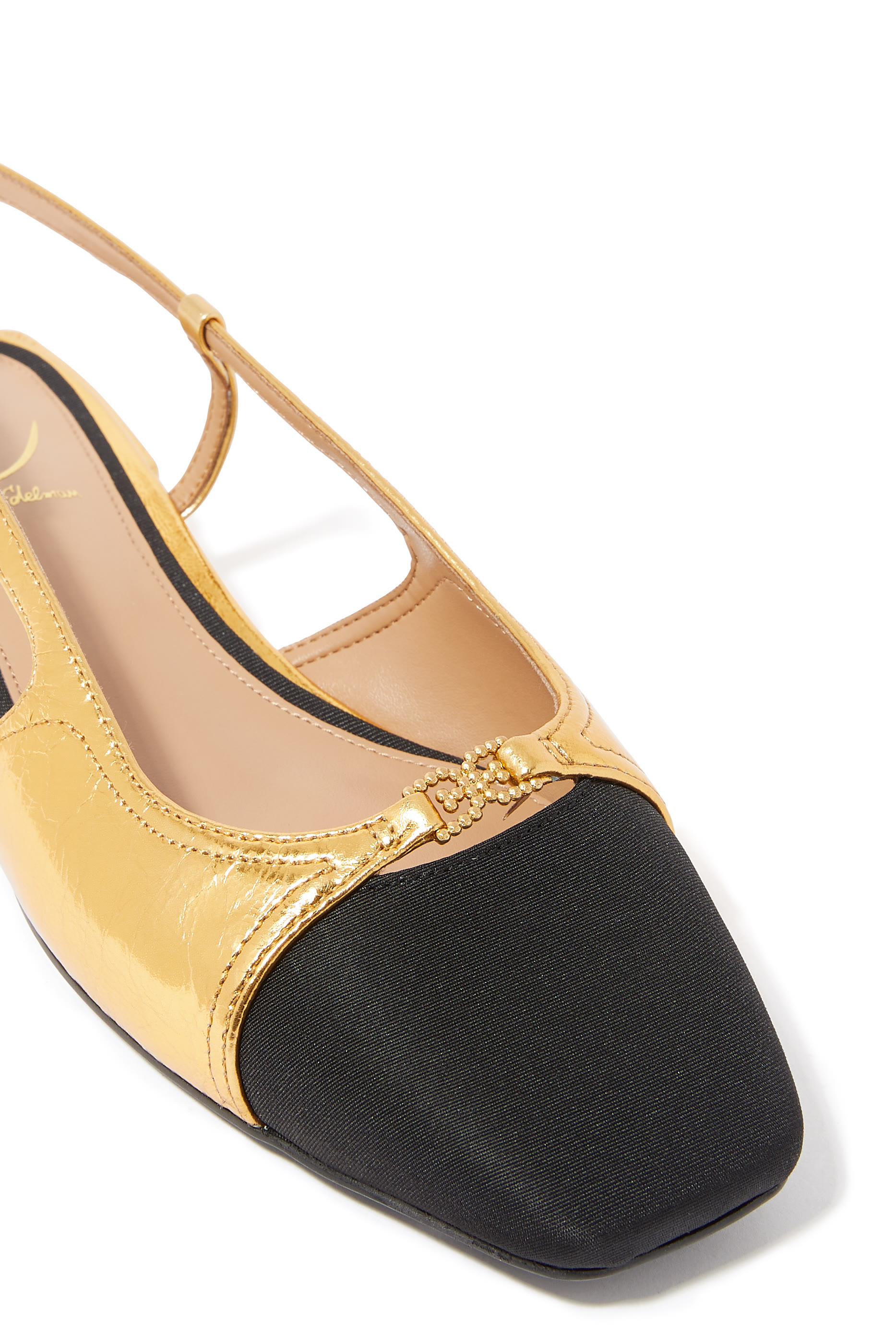 حذاء بالرينا كارا بكعب مسطح وسير خلفي