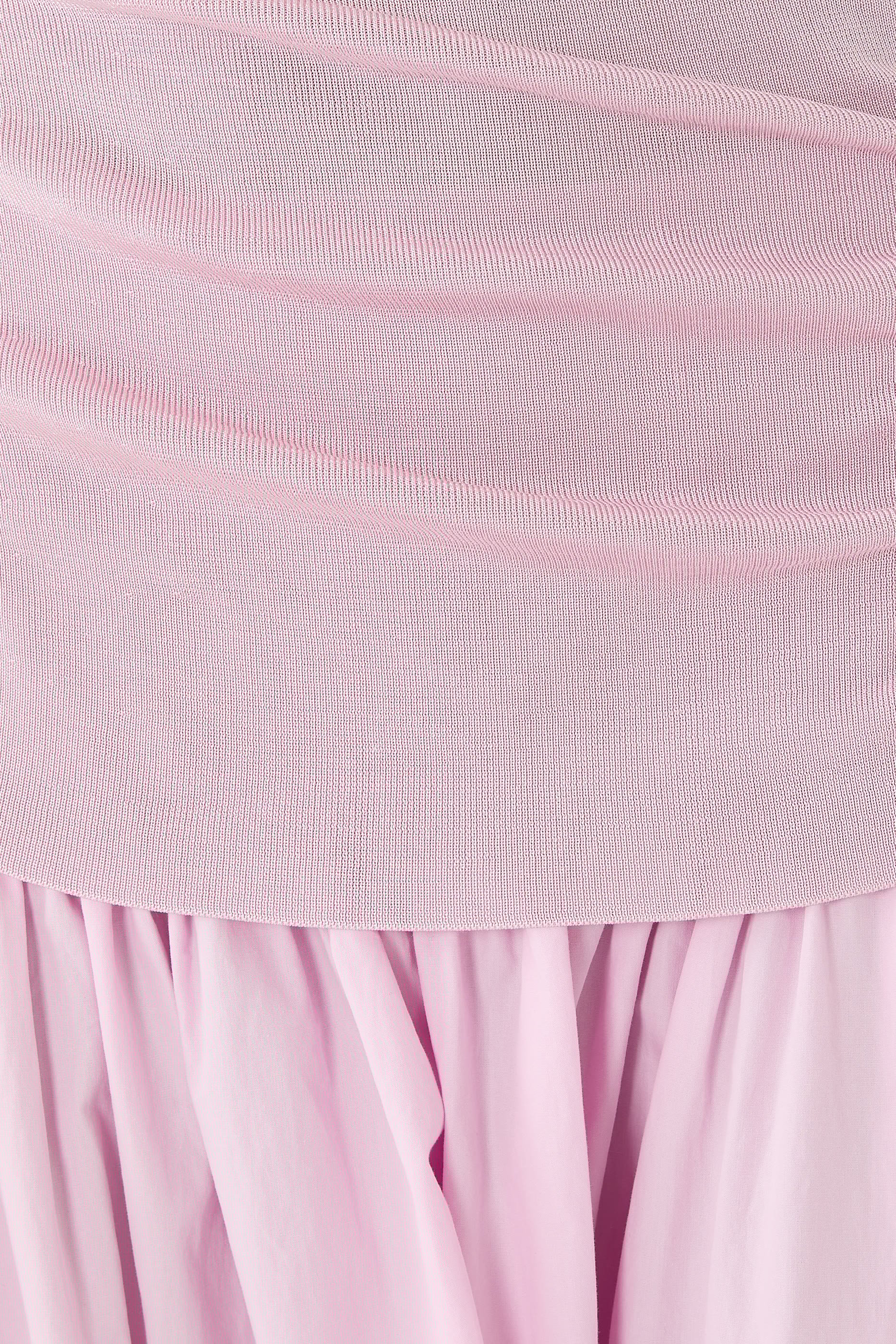 Cotton Draped Knit Midi Dress