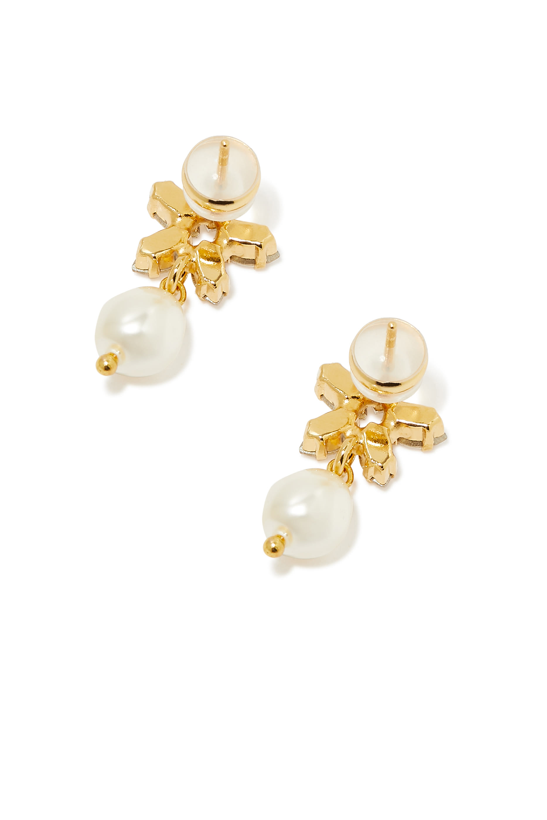 أقراط إيمي مرصعة بكريستال سواروفسكي، معدن مطلي بذهب عيار 18