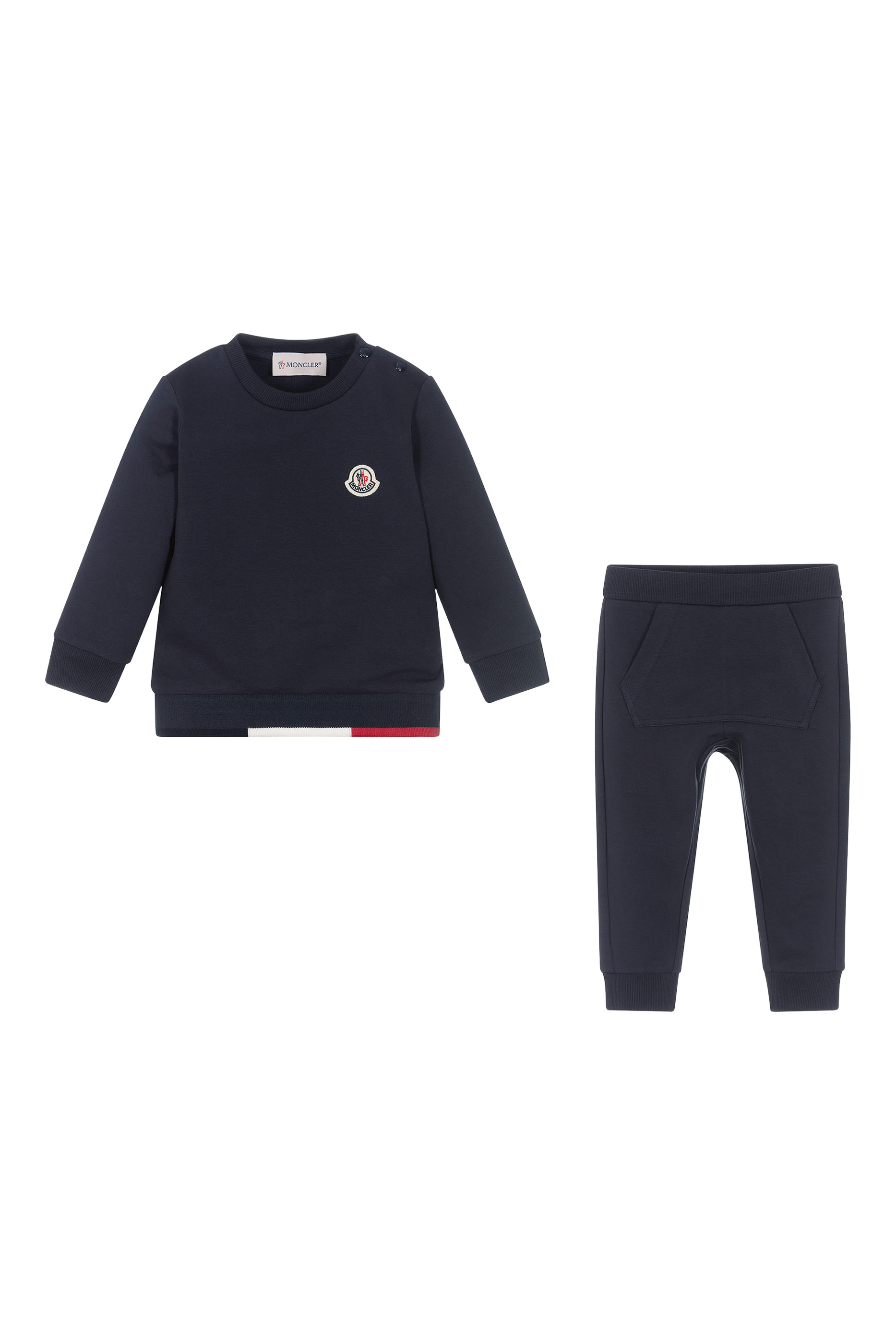 Kids Tricolour-Trimmed Cotton Tracksuit Set 