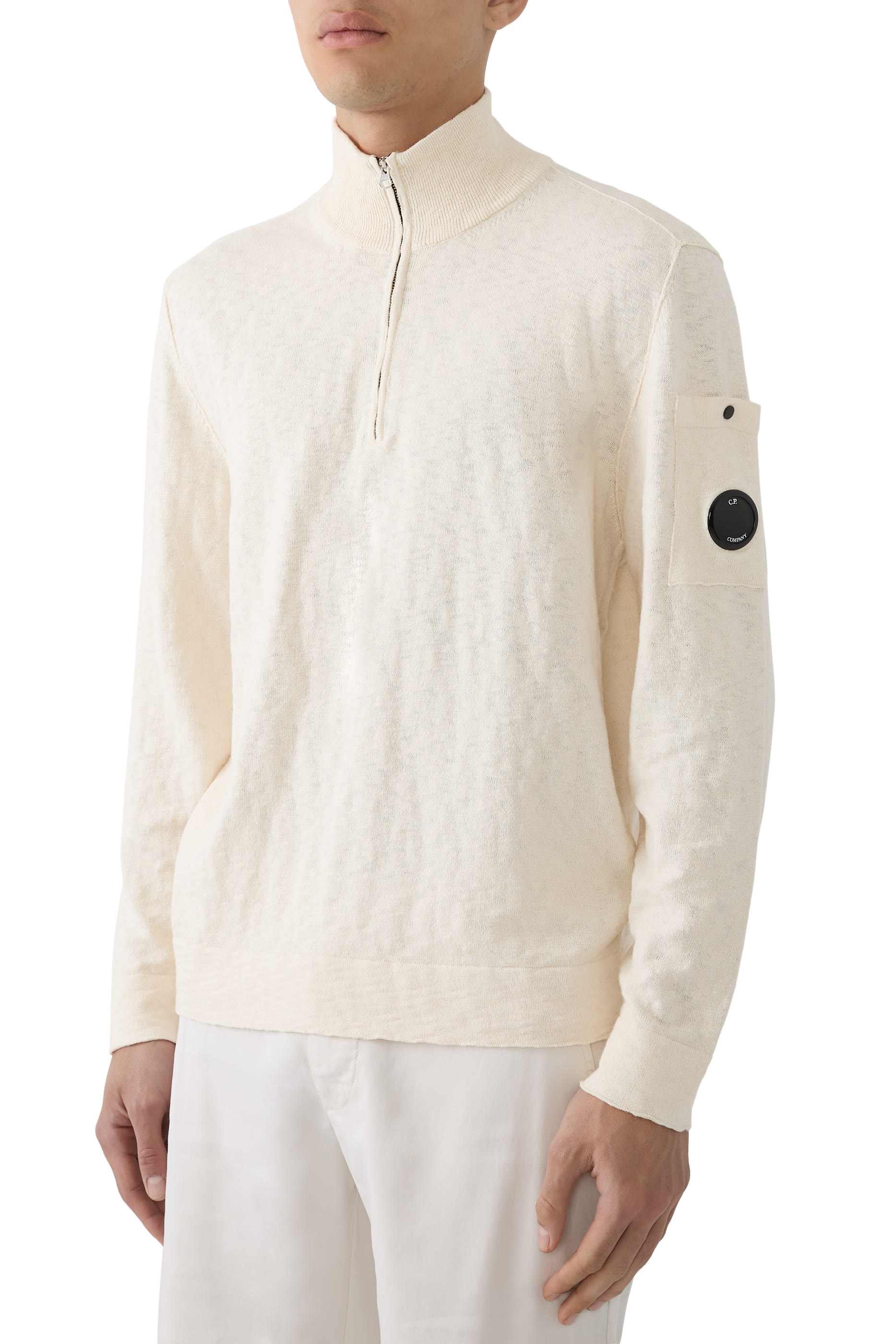 كنزة منسوجة بنصف سحاب