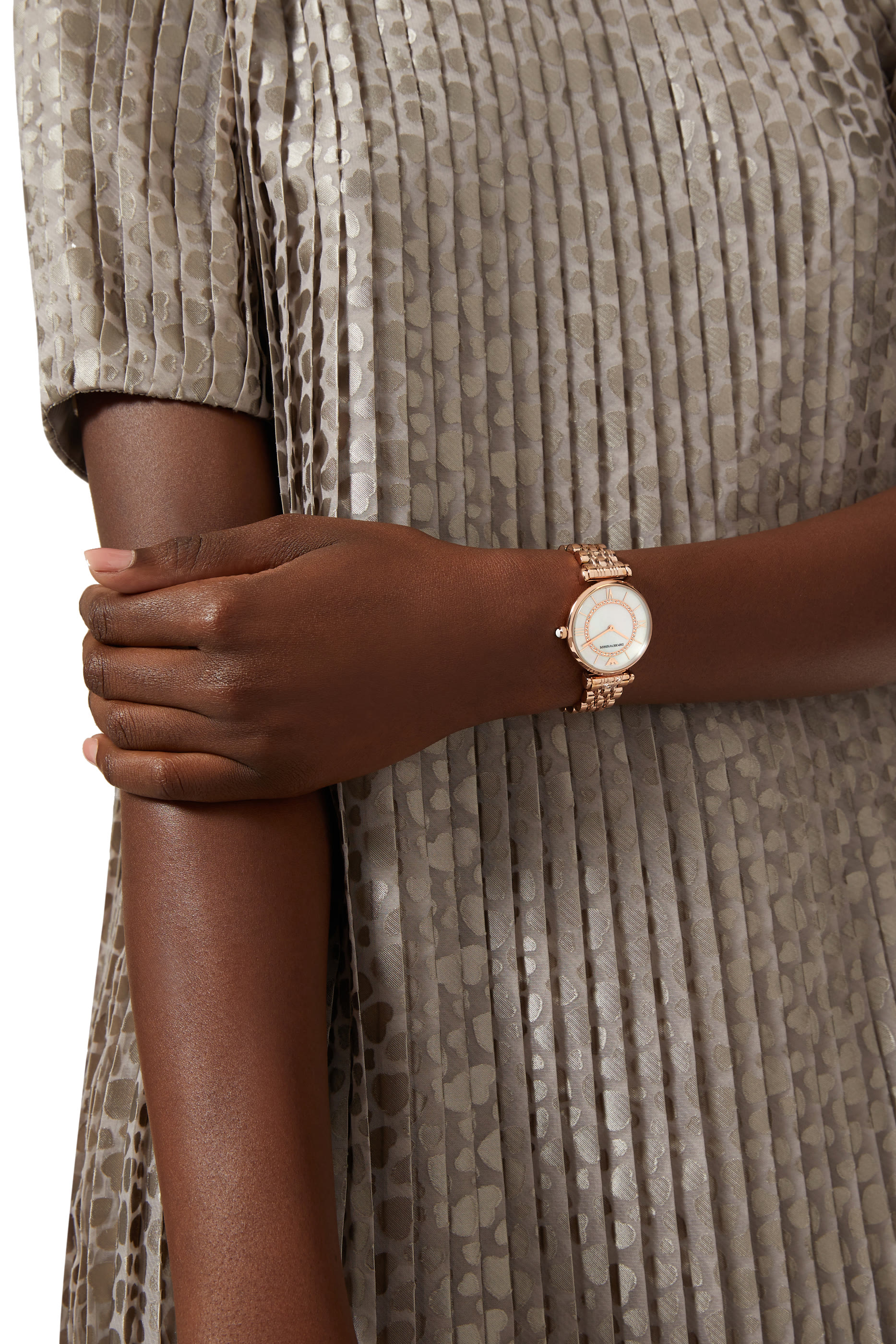 سساعة جياني بلون ذهبي وردي