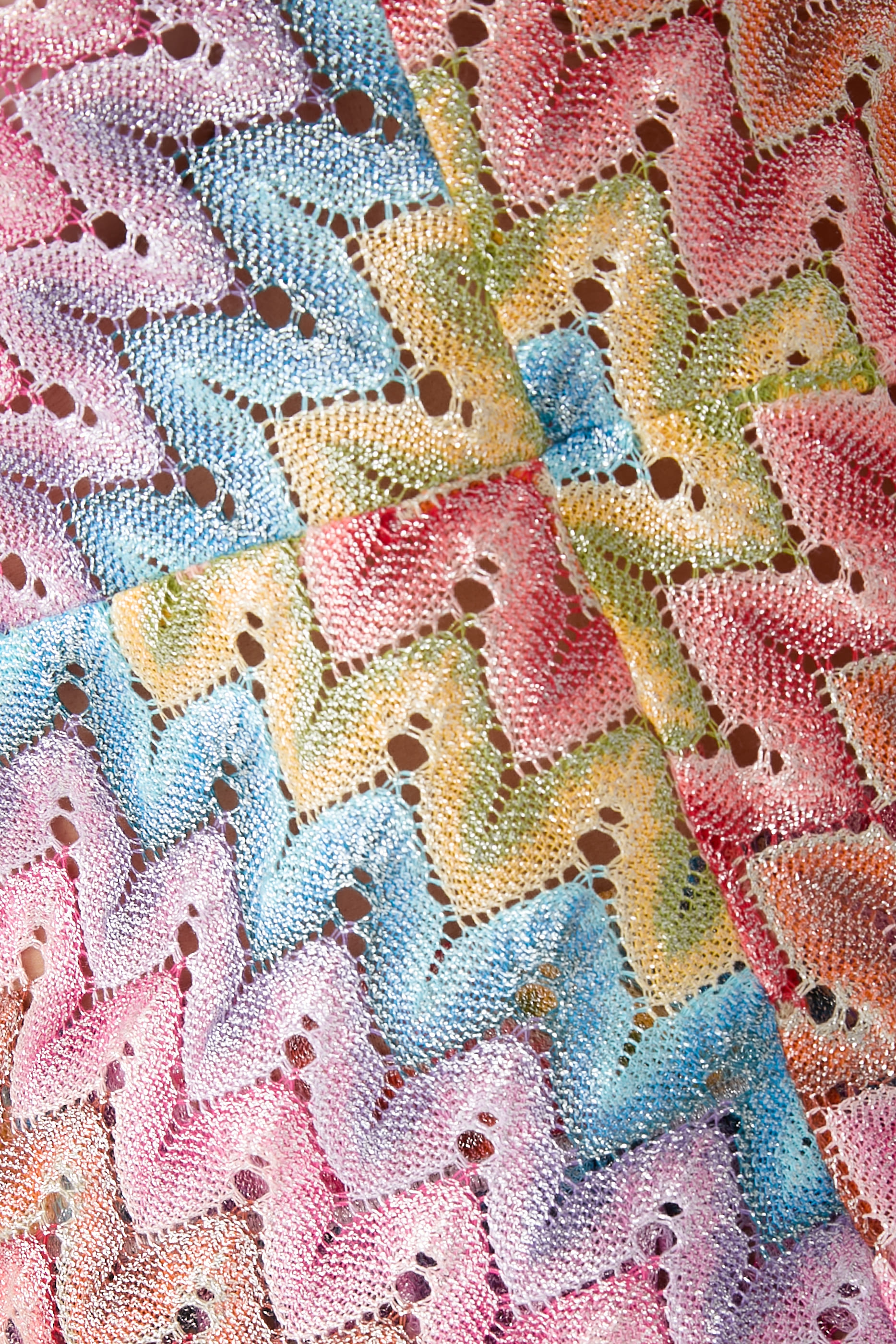 بلوزة بنقشة خطوط متعرجة مزيج قطن لامع