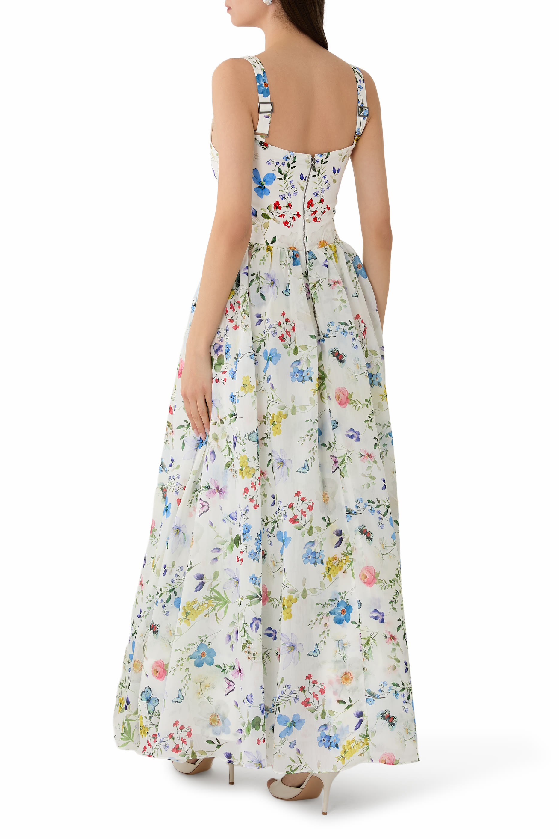 فستان بولي متوسط الطول بتنورة واسعة