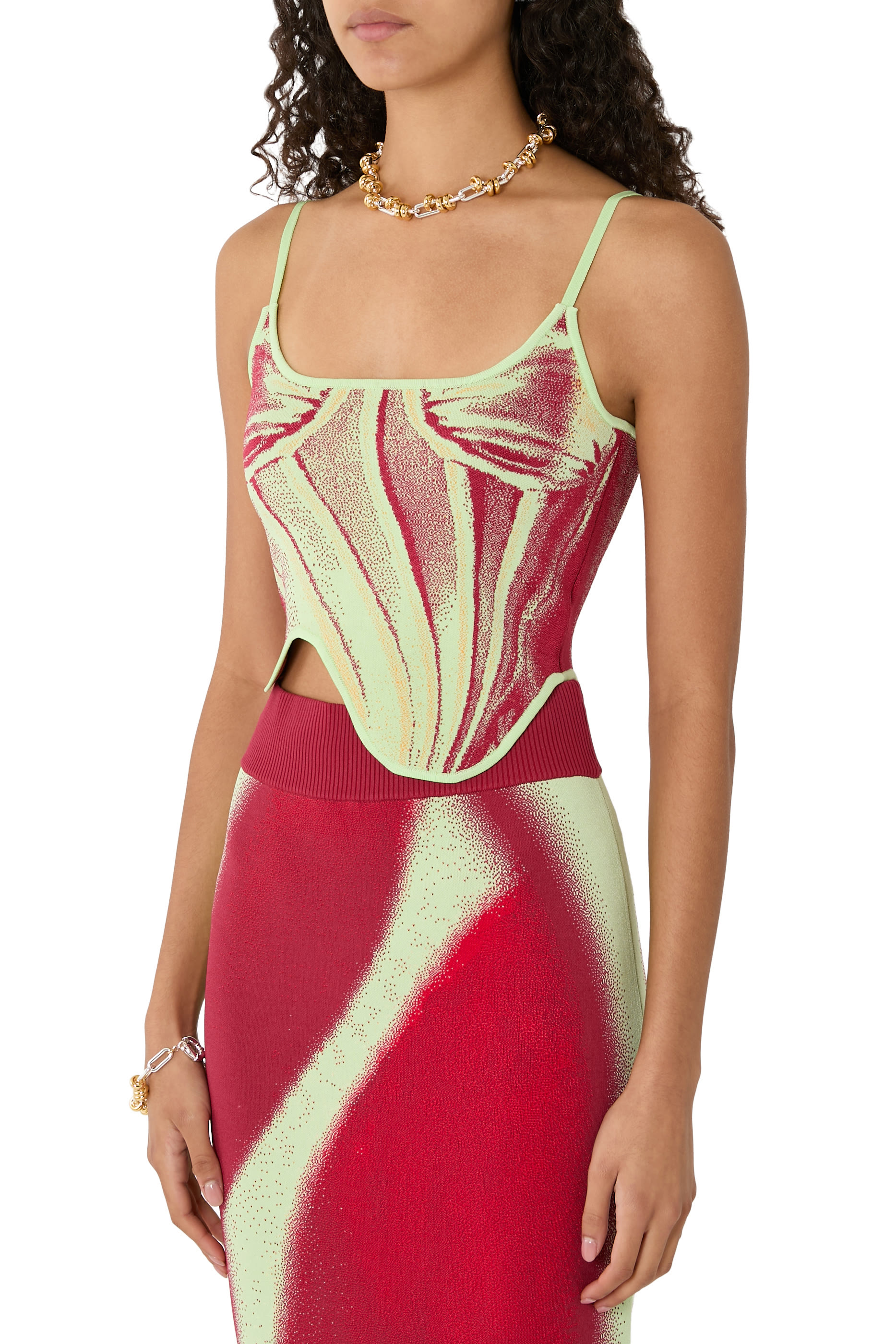 بلوزة ميلا بلا أكمام بنقشة دنيم