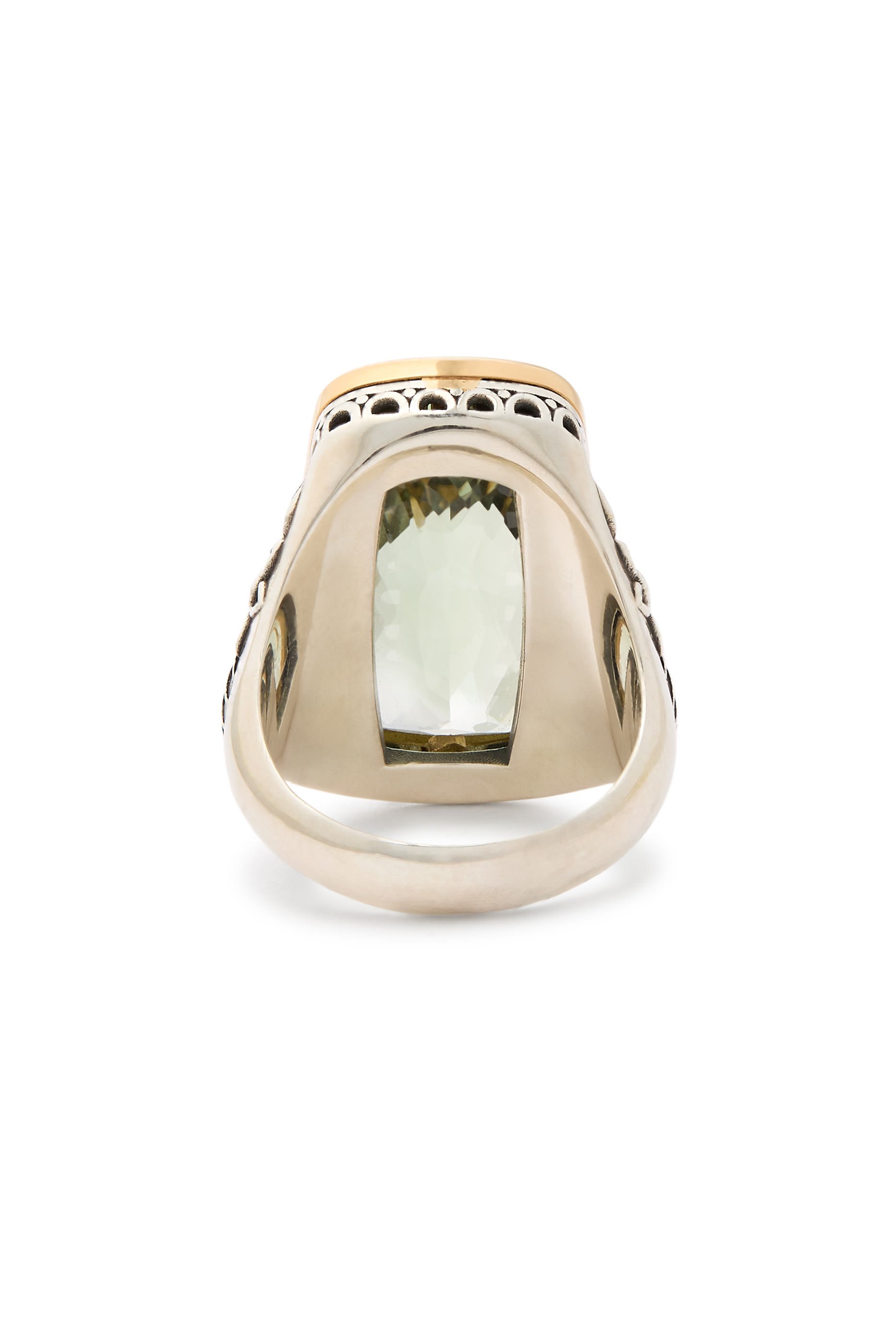 خاتم فلاور غاردن مرصع بأحجار جمشت، فضة إسترلينية وذهب أصفر عيار 18