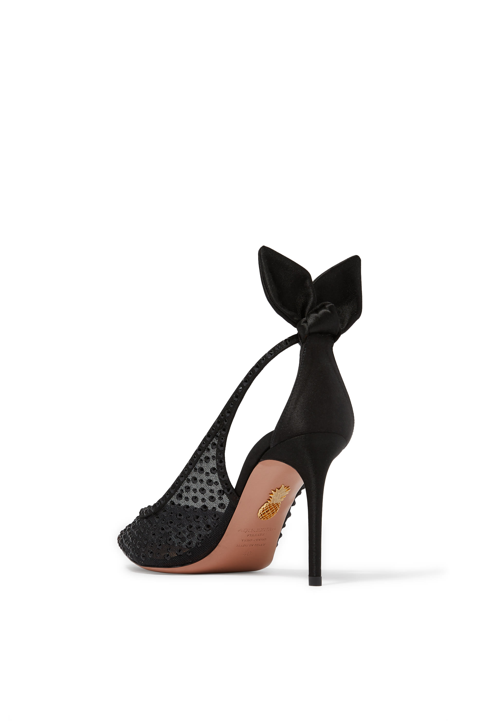 حذاء كلاسيكي بربطة فيونكة مرصع بكريستال 85