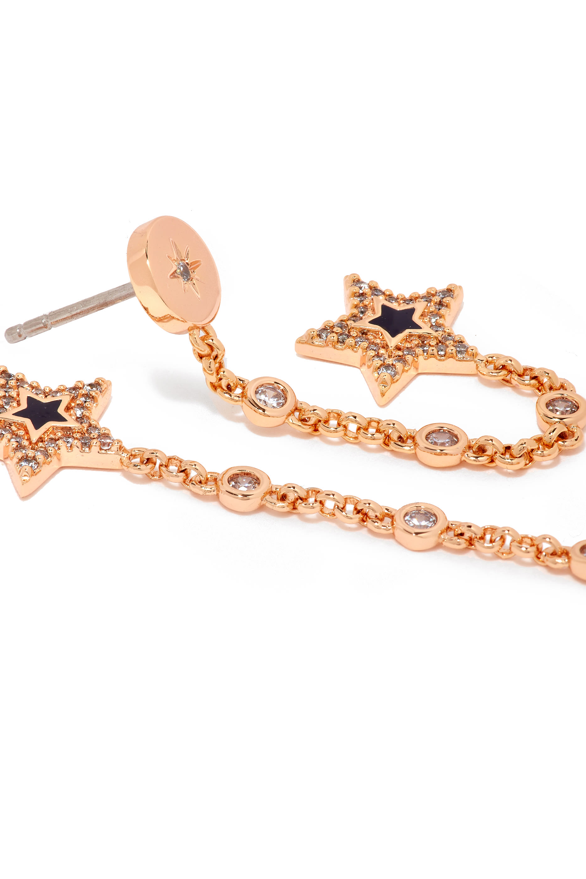 أقراط بحلية نجمة نحاس مرصع بالكريستال