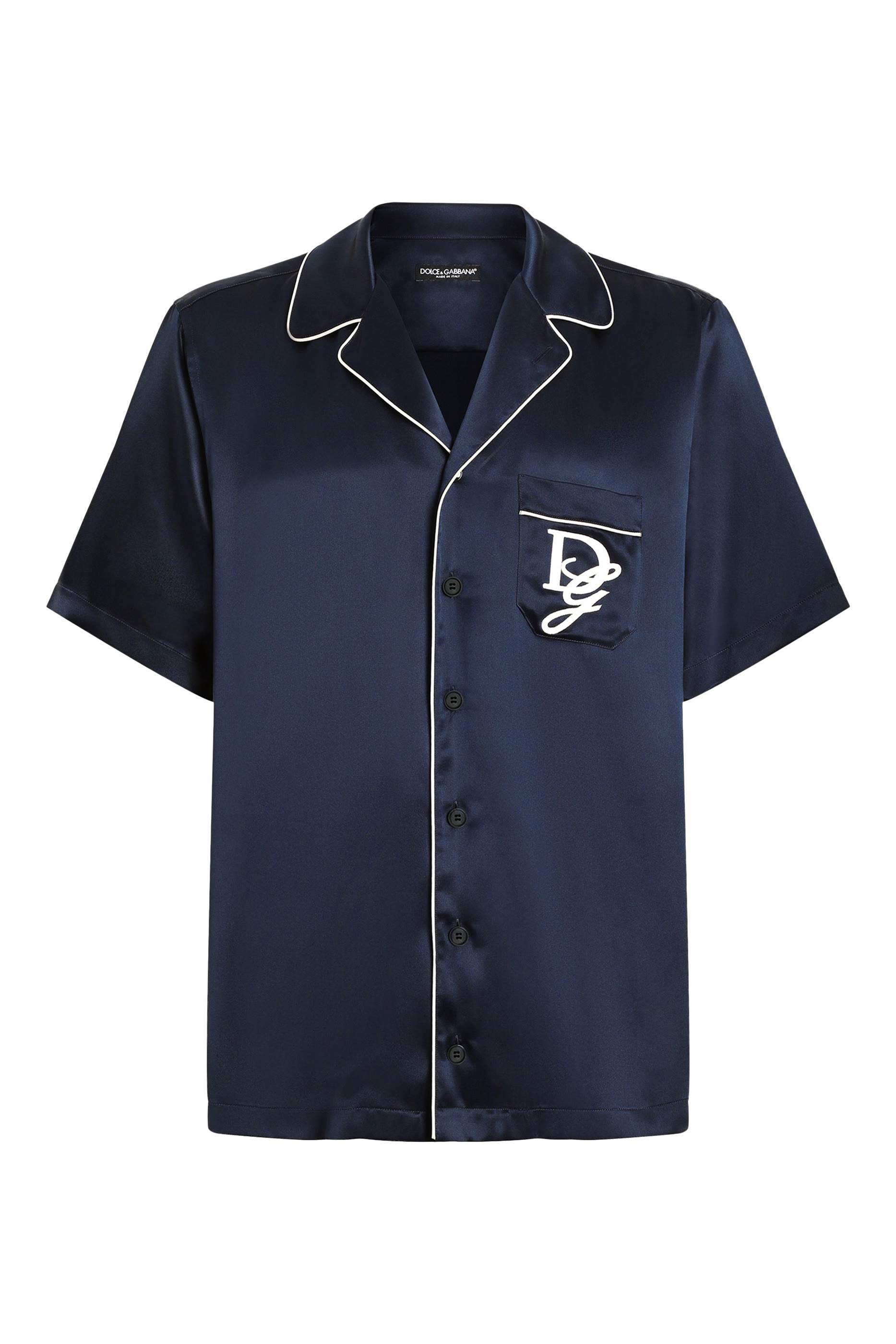 قميص بشعار الماركة حرير ساتان