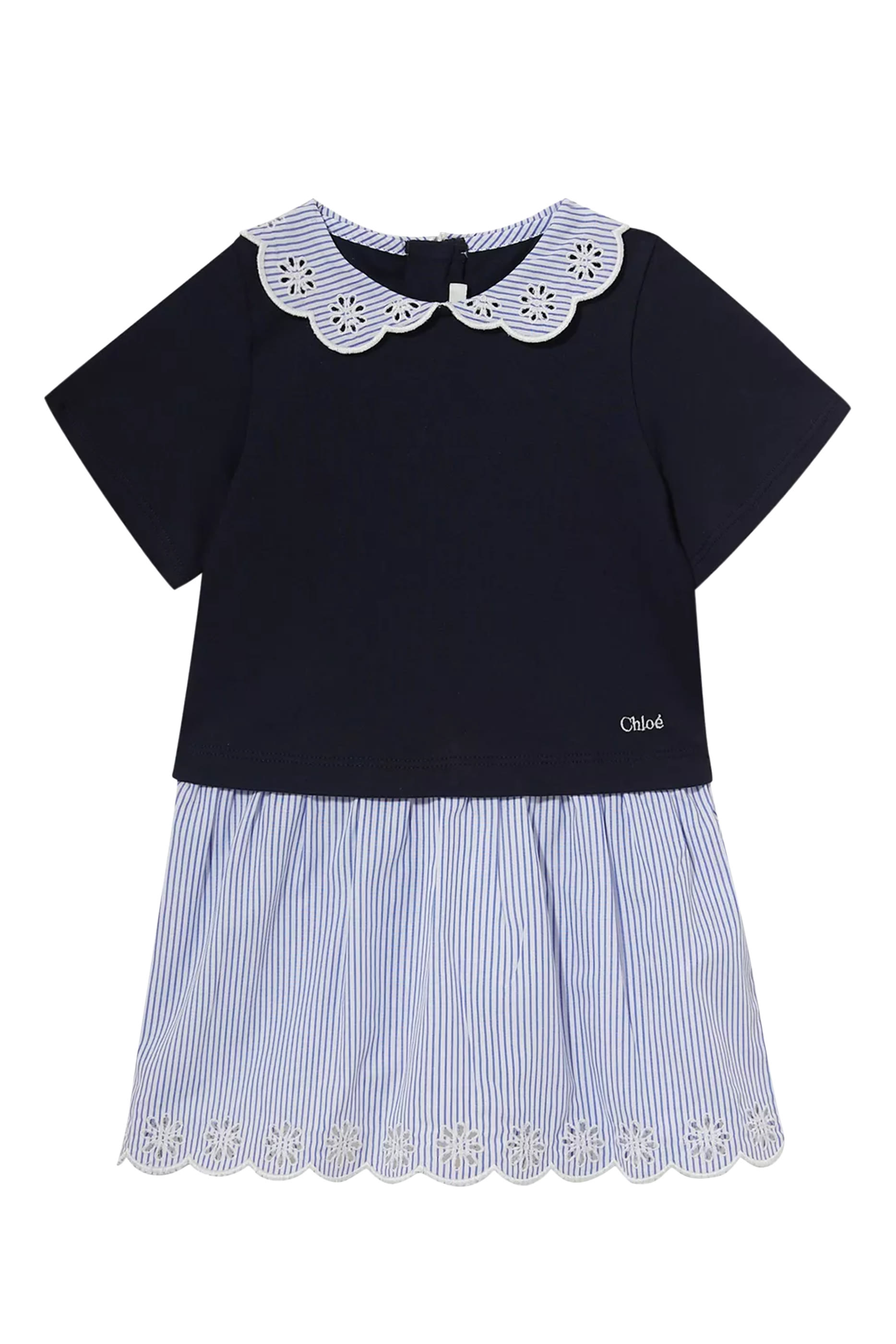 فستان بتصميم قميص مخطط للأطفال