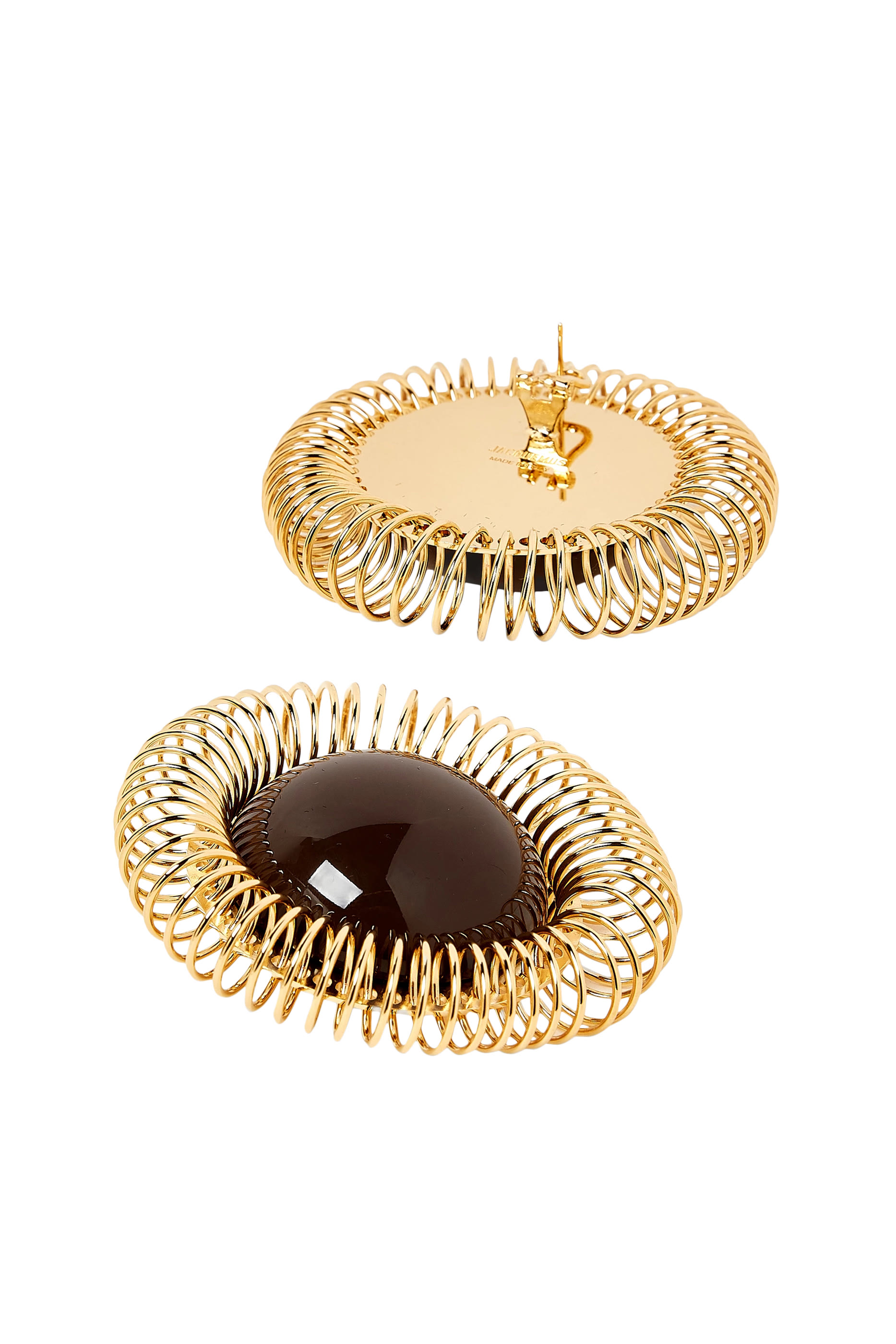 أقراط لاكروايزولز بتصميم زهرة عباد الشمس، نحاس وراتنج