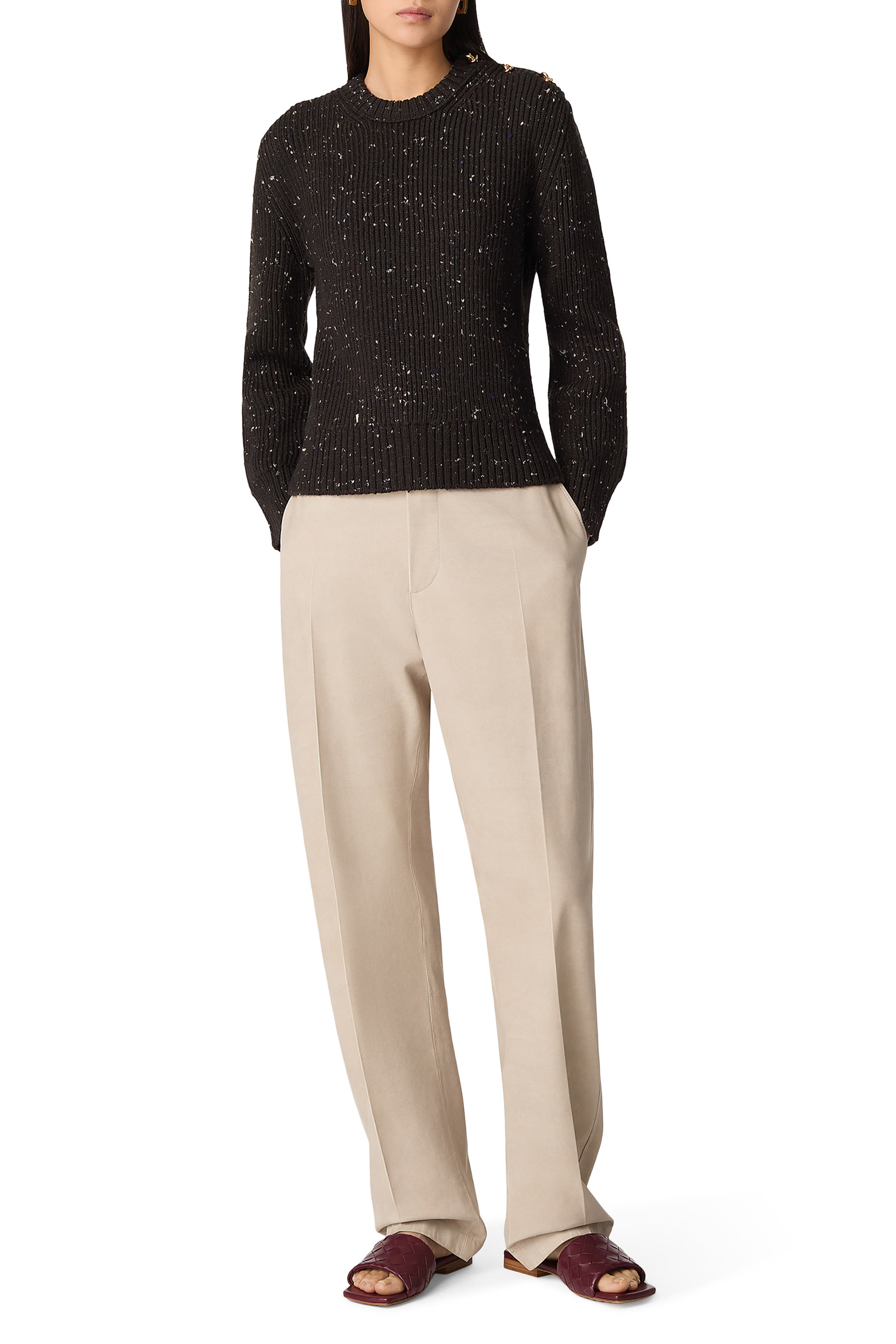 حذاء باركو مفتوح من الخلف بنعل مسطح