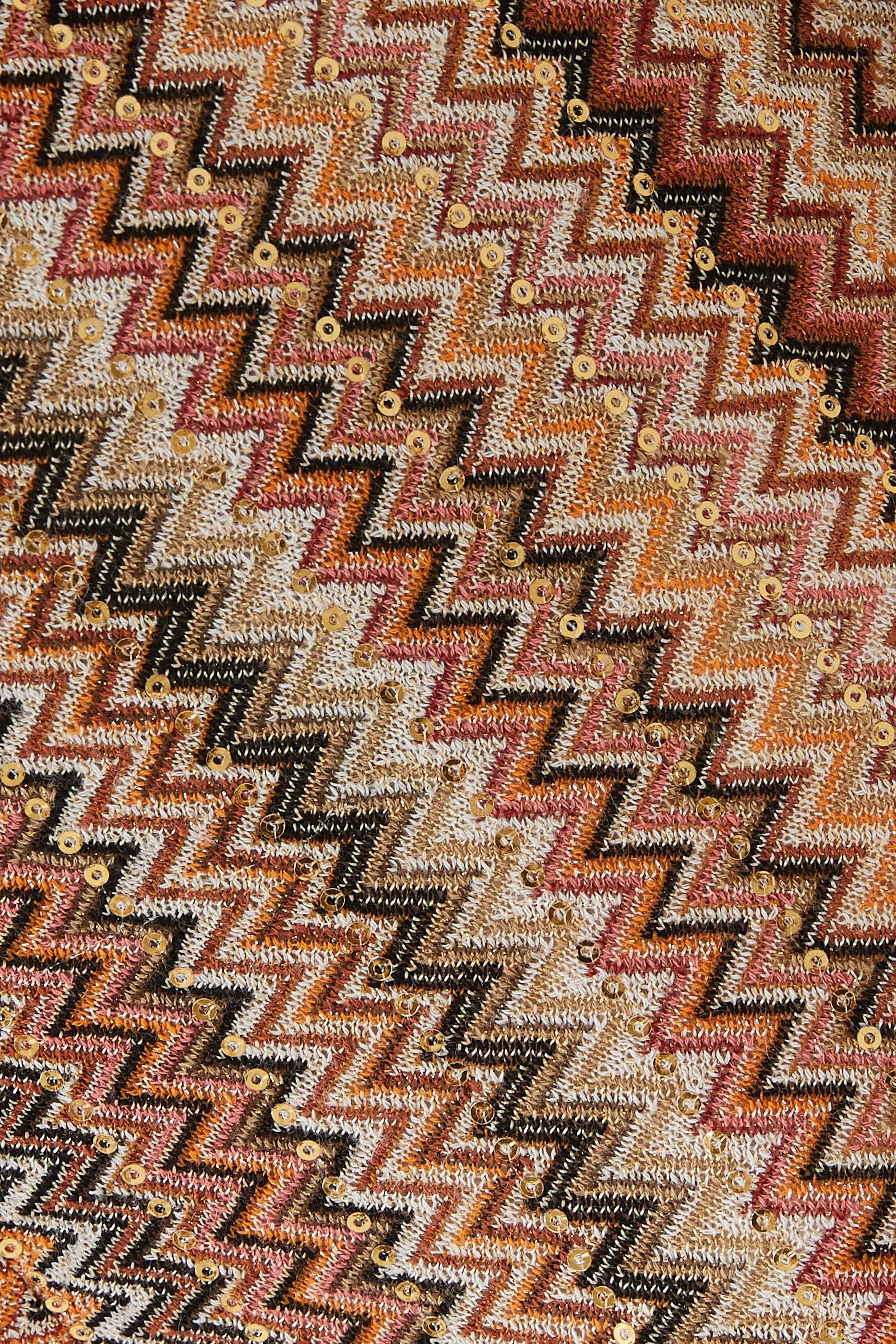 بنطال بقصة ساق واسعة بنقشة خطوط متعرجة مزين بترتر راشيل